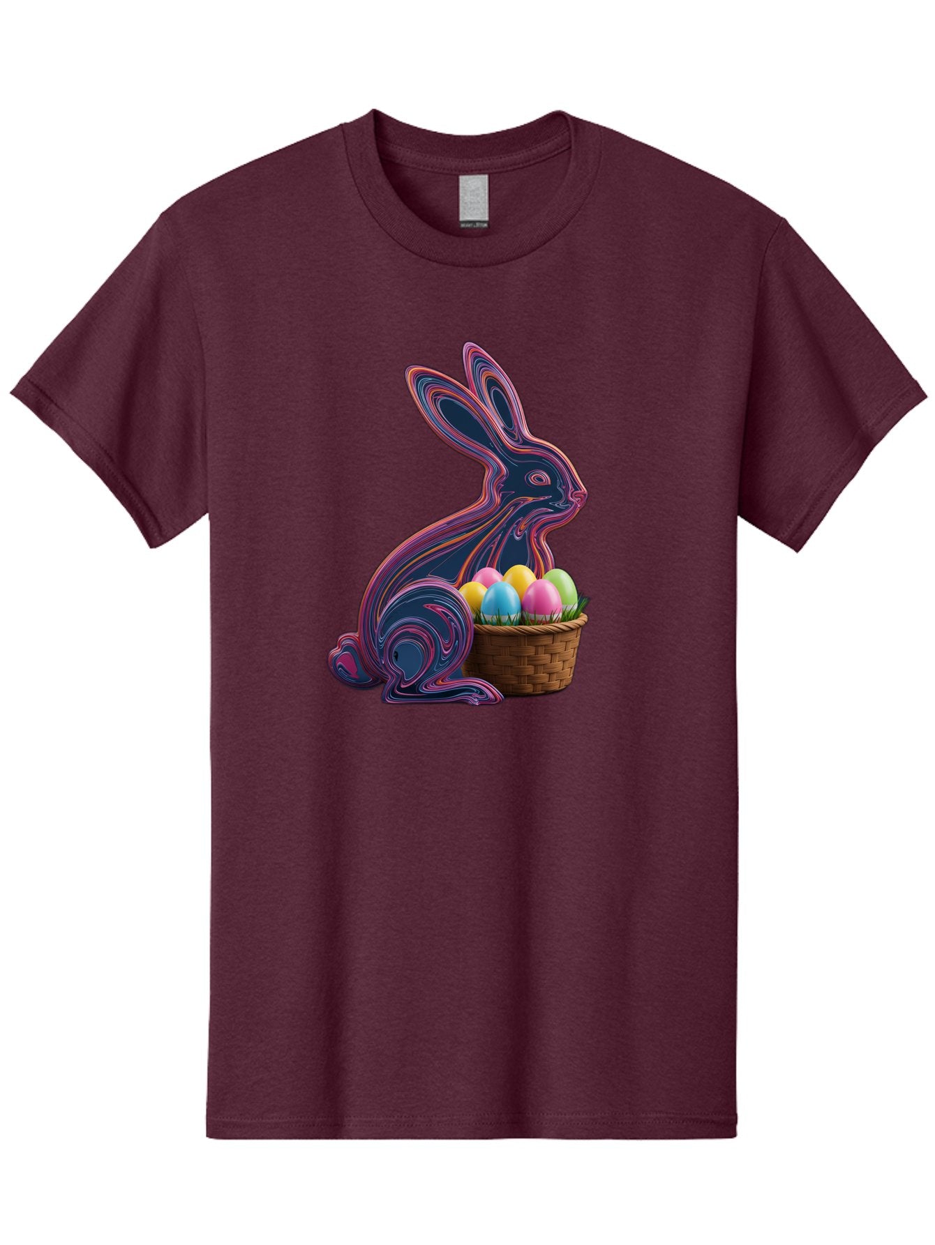 Easter-Bunny-1 Men'S Graphic Tee, 100% Cotton, Comfortable Casual Summer Wear, Machine Washable, Easter Bunny, Pastel Eggs, Colorful Eggs, Wicker Basket, Festive Decor, Spring Theme, Vibrant Colors, Holiday Symbol, Easter Eggs Baa597