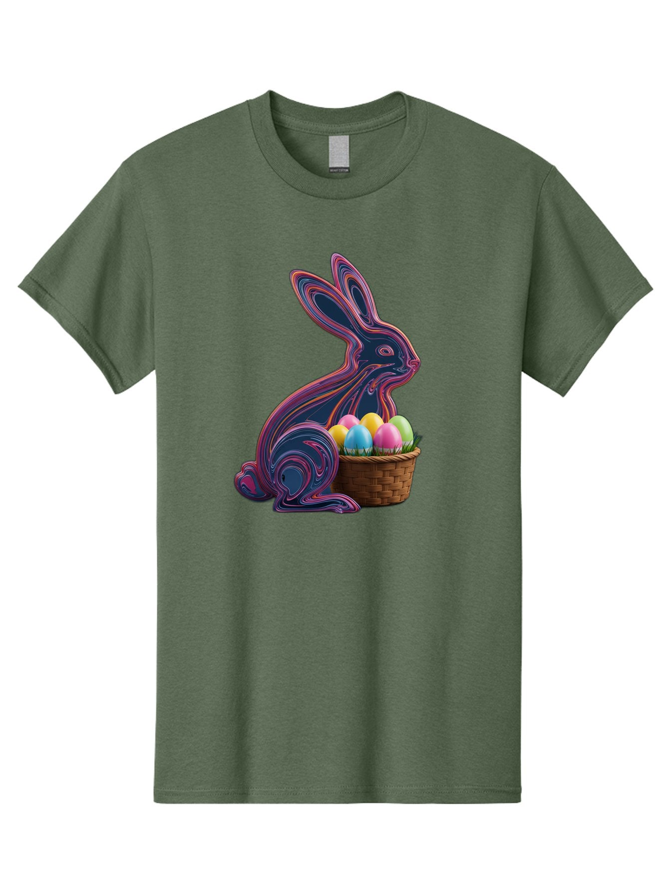 Easter-Bunny-1 Men'S Graphic Tee, 100% Cotton, Comfortable Casual Summer Wear, Machine Washable, Easter Bunny, Pastel Eggs, Colorful Eggs, Wicker Basket, Festive Decor, Spring Theme, Vibrant Colors, Holiday Symbol, Easter Eggs Baa597 8