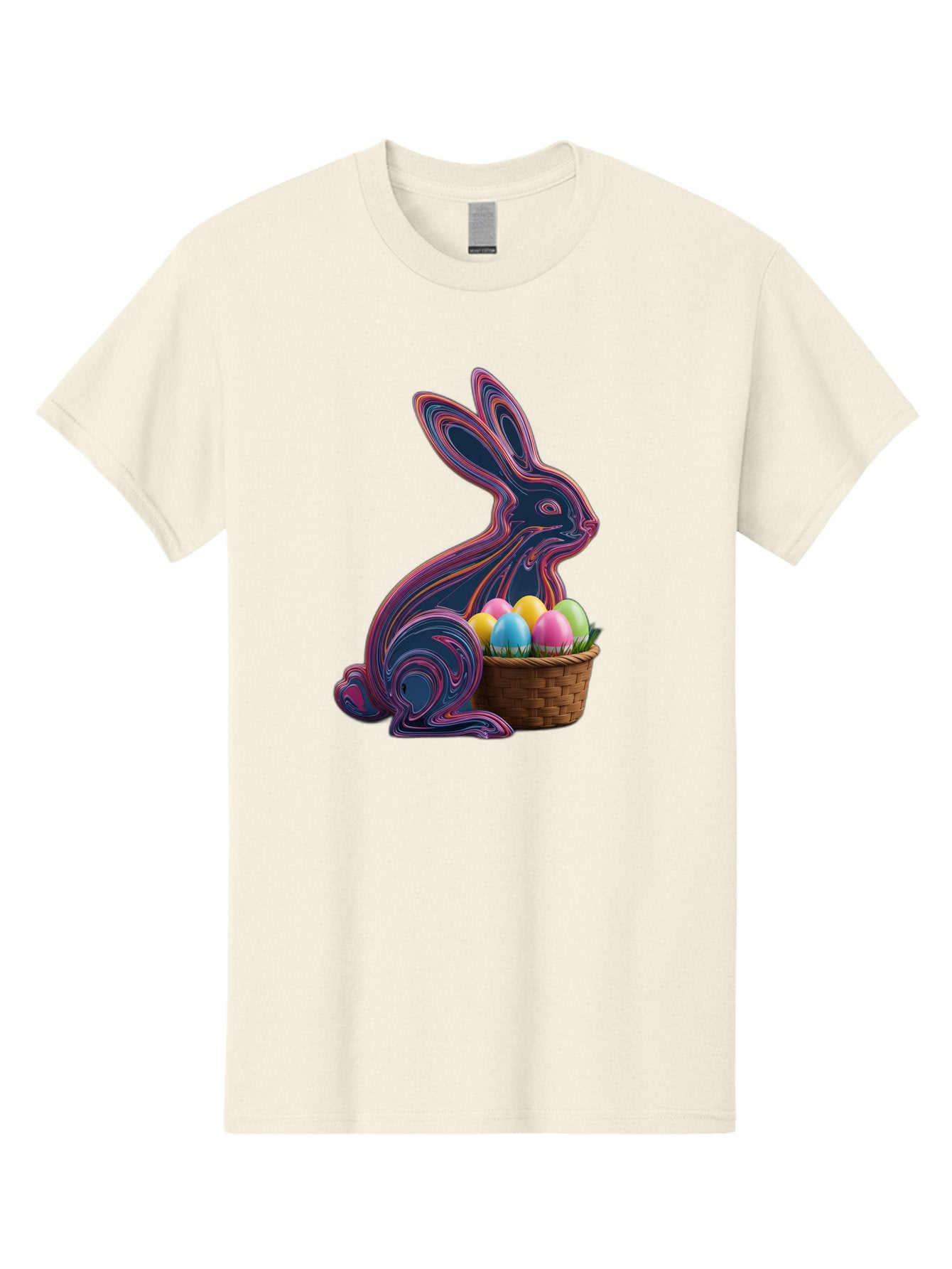 Easter-Bunny-1 Men'S Graphic Tee, 100% Cotton, Comfortable Casual Summer Wear, Machine Washable, Easter Bunny, Pastel Eggs, Colorful Eggs, Wicker Basket, Festive Decor, Spring Theme, Vibrant Colors, Holiday Symbol, Easter Eggs Baa597 7