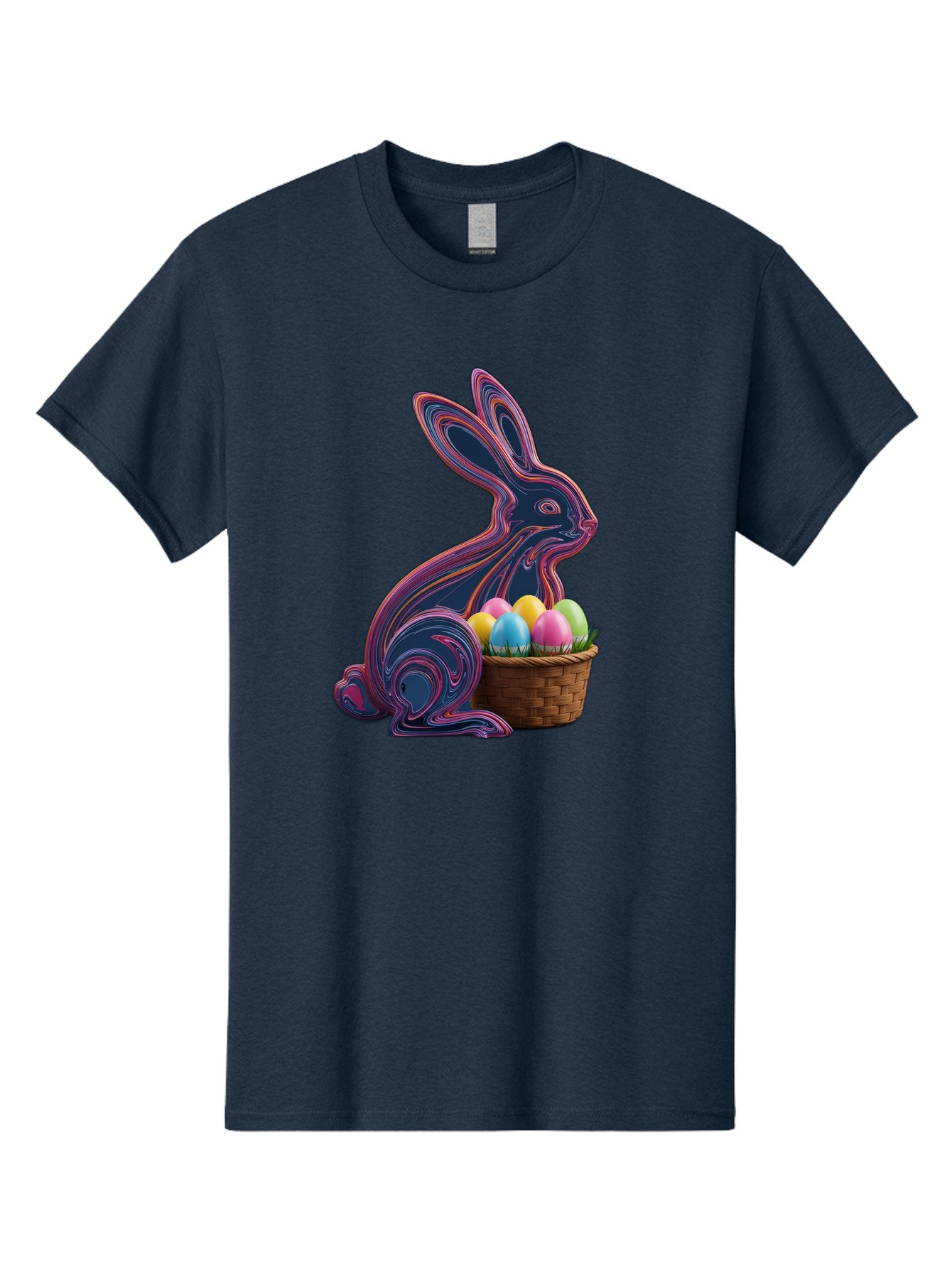 Easter-Bunny-1 Men'S Graphic Tee, 100% Cotton, Comfortable Casual Summer Wear, Machine Washable, Easter Bunny, Pastel Eggs, Colorful Eggs, Wicker Basket, Festive Decor, Spring Theme, Vibrant Colors, Holiday Symbol, Easter Eggs Baa597 3