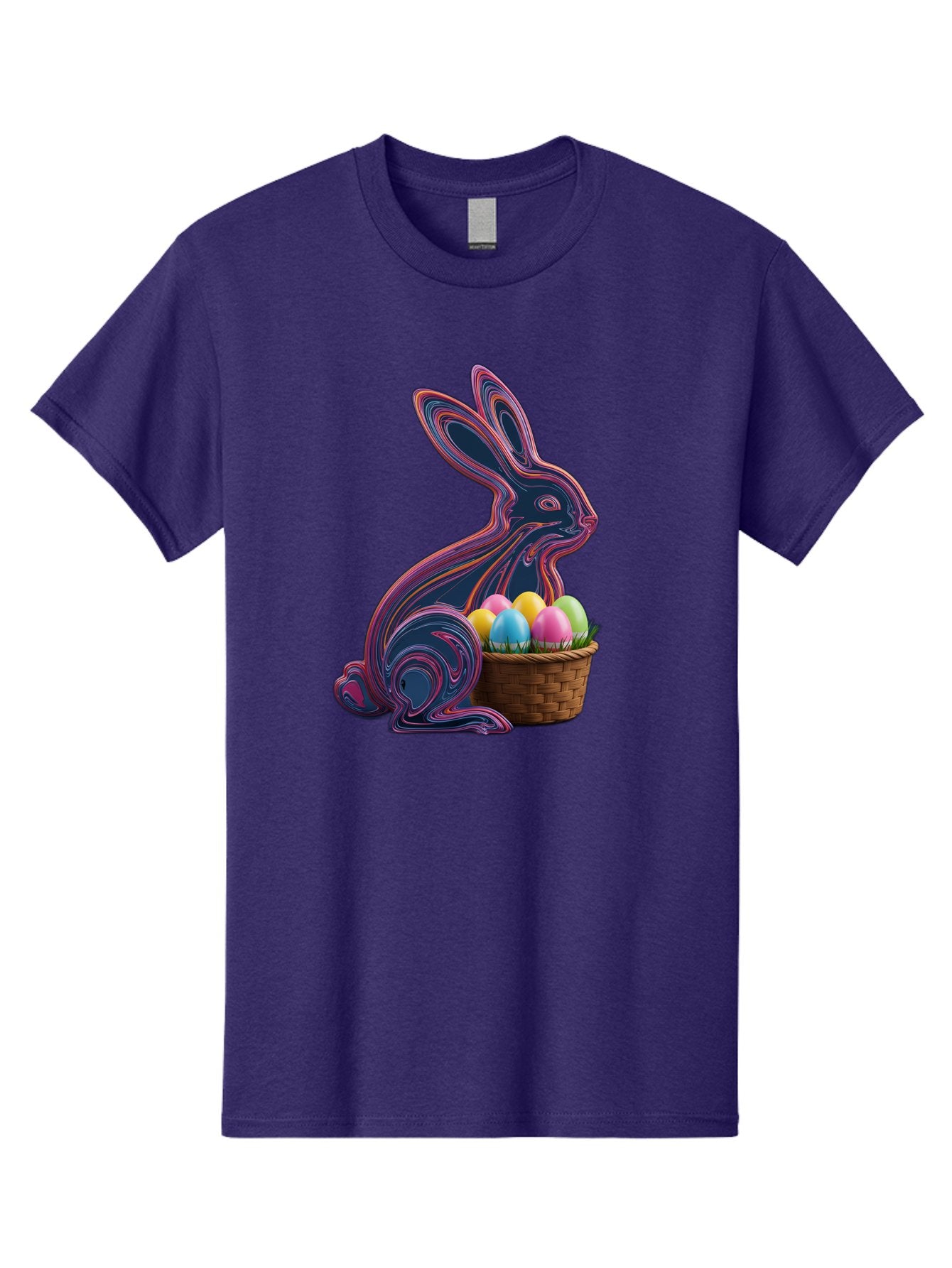 Easter-Bunny-1 Men'S Graphic Tee, 100% Cotton, Comfortable Casual Summer Wear, Machine Washable, Easter Bunny, Pastel Eggs, Colorful Eggs, Wicker Basket, Festive Decor, Spring Theme, Vibrant Colors, Holiday Symbol, Easter Eggs Baa597 11