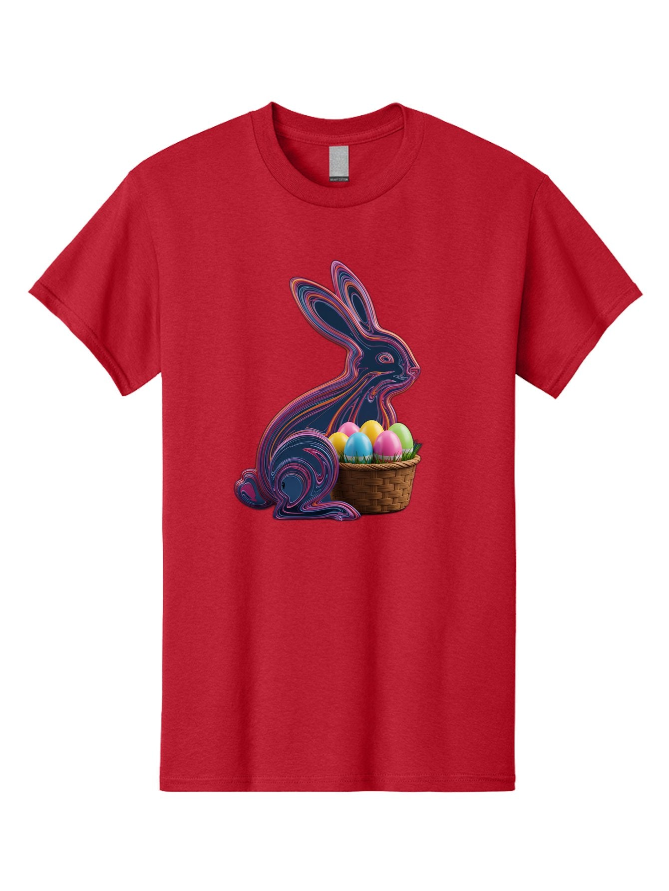 Easter-Bunny-1 Men'S Graphic Tee, 100% Cotton, Comfortable Casual Summer Wear, Machine Washable, Easter Bunny, Pastel Eggs, Colorful Eggs, Wicker Basket, Festive Decor, Spring Theme, Vibrant Colors, Holiday Symbol, Easter Eggs Baa597 14