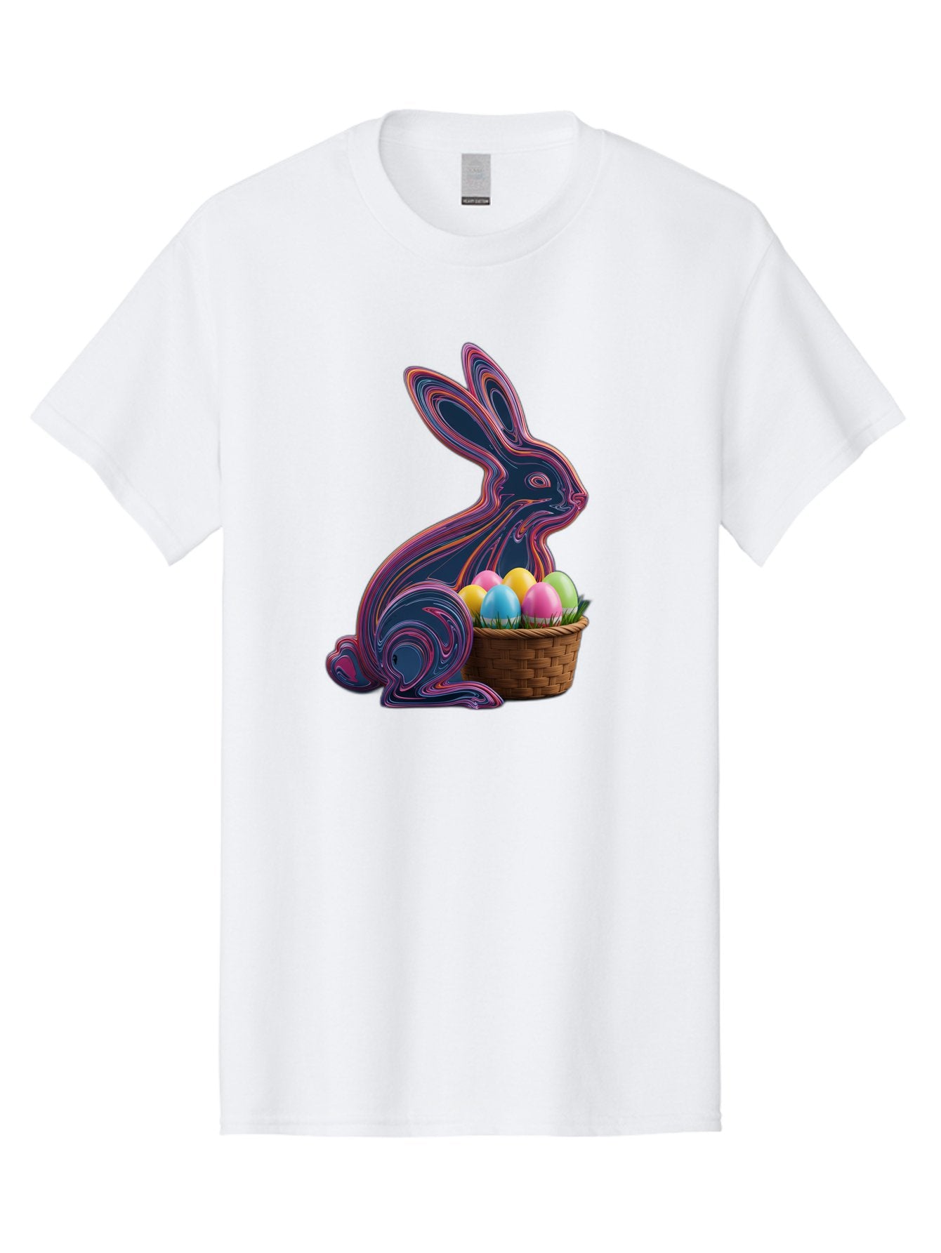 Easter-Bunny-1 Men'S Graphic Tee, 100% Cotton, Comfortable Casual Summer Wear, Machine Washable, Easter Bunny, Pastel Eggs, Colorful Eggs, Wicker Basket, Festive Decor, Spring Theme, Vibrant Colors, Holiday Symbol, Easter Eggs Baa597 4