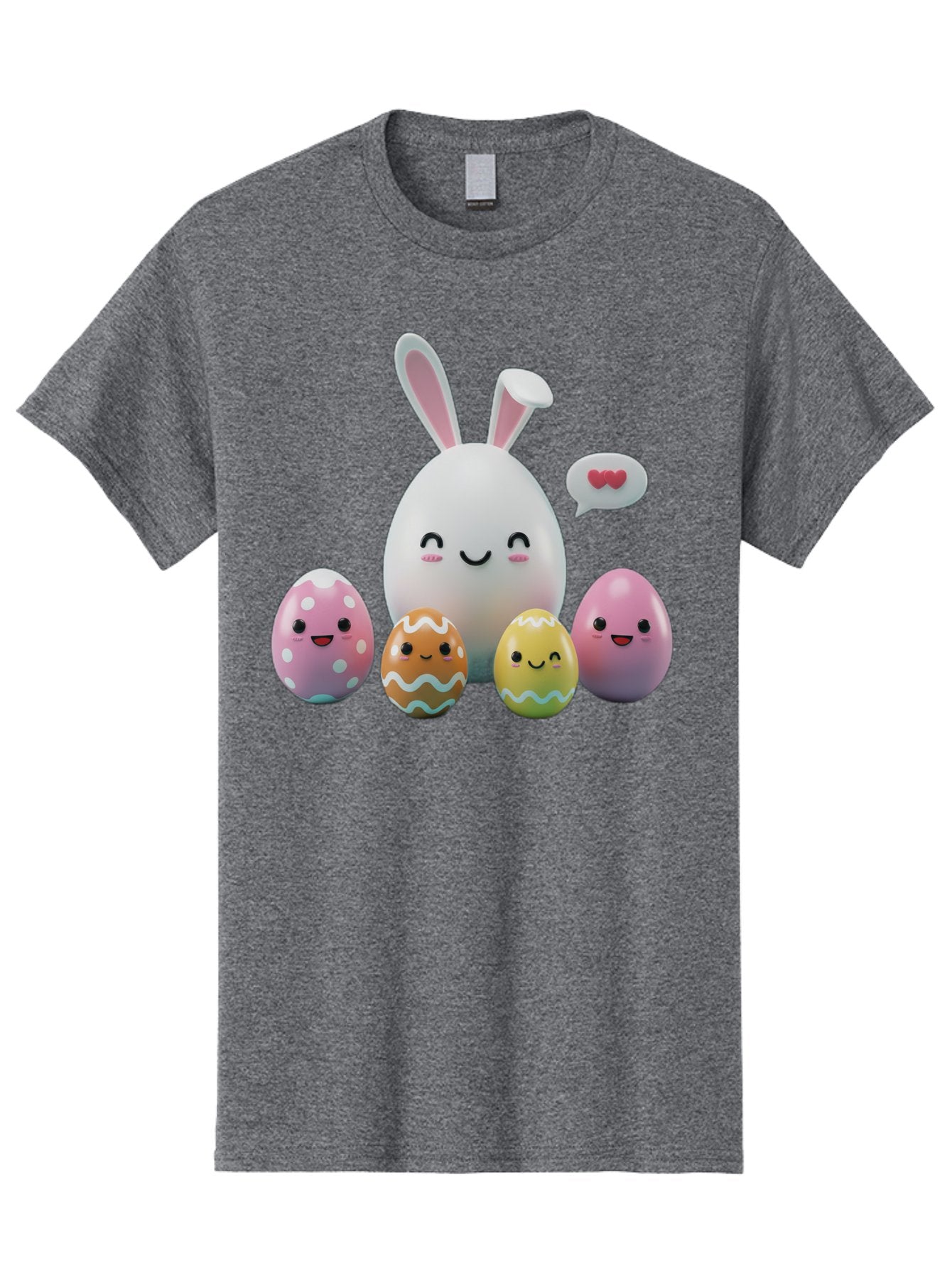 Easter-Egg-Friends Men'S Graphic Tee, 100% Cotton, Comfortable Casual Summer Wear, Machine Washable, Easter Eggs, Cartoon Eggs, Decorated Eggs, Cute Eggs, Egg Characters, Happy Easter, Pink Eggs, White Bunny, Cartoon Bunny, Easter Theme, Baa601 7