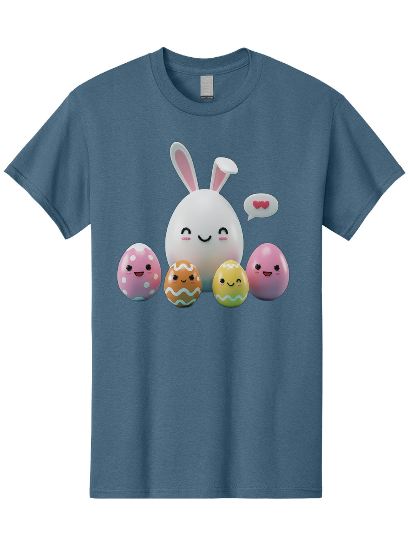 Easter-Egg-Friends Men'S Graphic Tee, 100% Cotton, Comfortable Casual Summer Wear, Machine Washable, Easter Eggs, Cartoon Eggs, Decorated Eggs, Cute Eggs, Egg Characters, Happy Easter, Pink Eggs, White Bunny, Cartoon Bunny, Easter Theme, Baa601 6