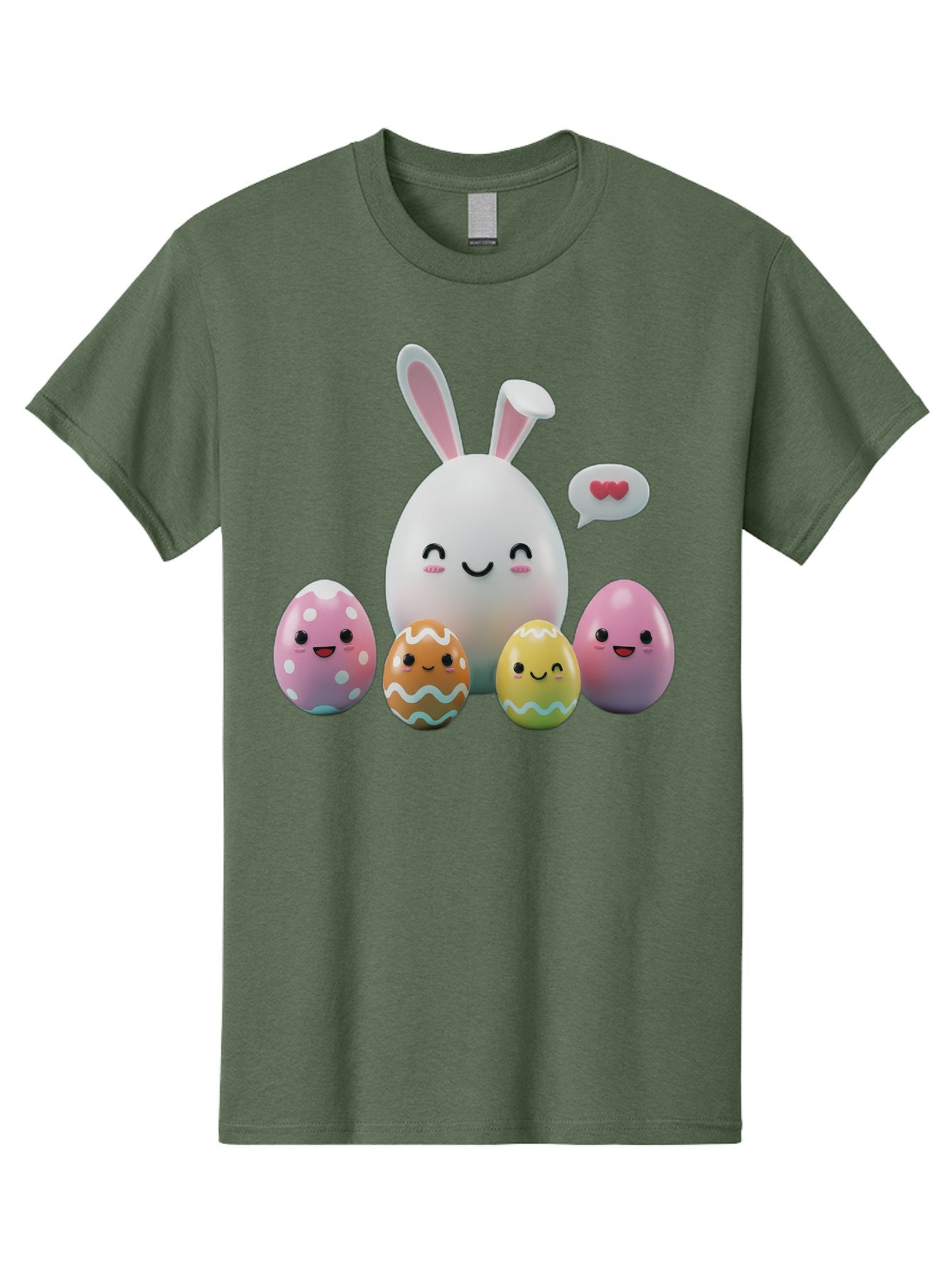 Easter-Egg-Friends Men'S Graphic Tee, 100% Cotton, Comfortable Casual Summer Wear, Machine Washable, Easter Eggs, Cartoon Eggs, Decorated Eggs, Cute Eggs, Egg Characters, Happy Easter, Pink Eggs, White Bunny, Cartoon Bunny, Easter Theme, Baa601 9