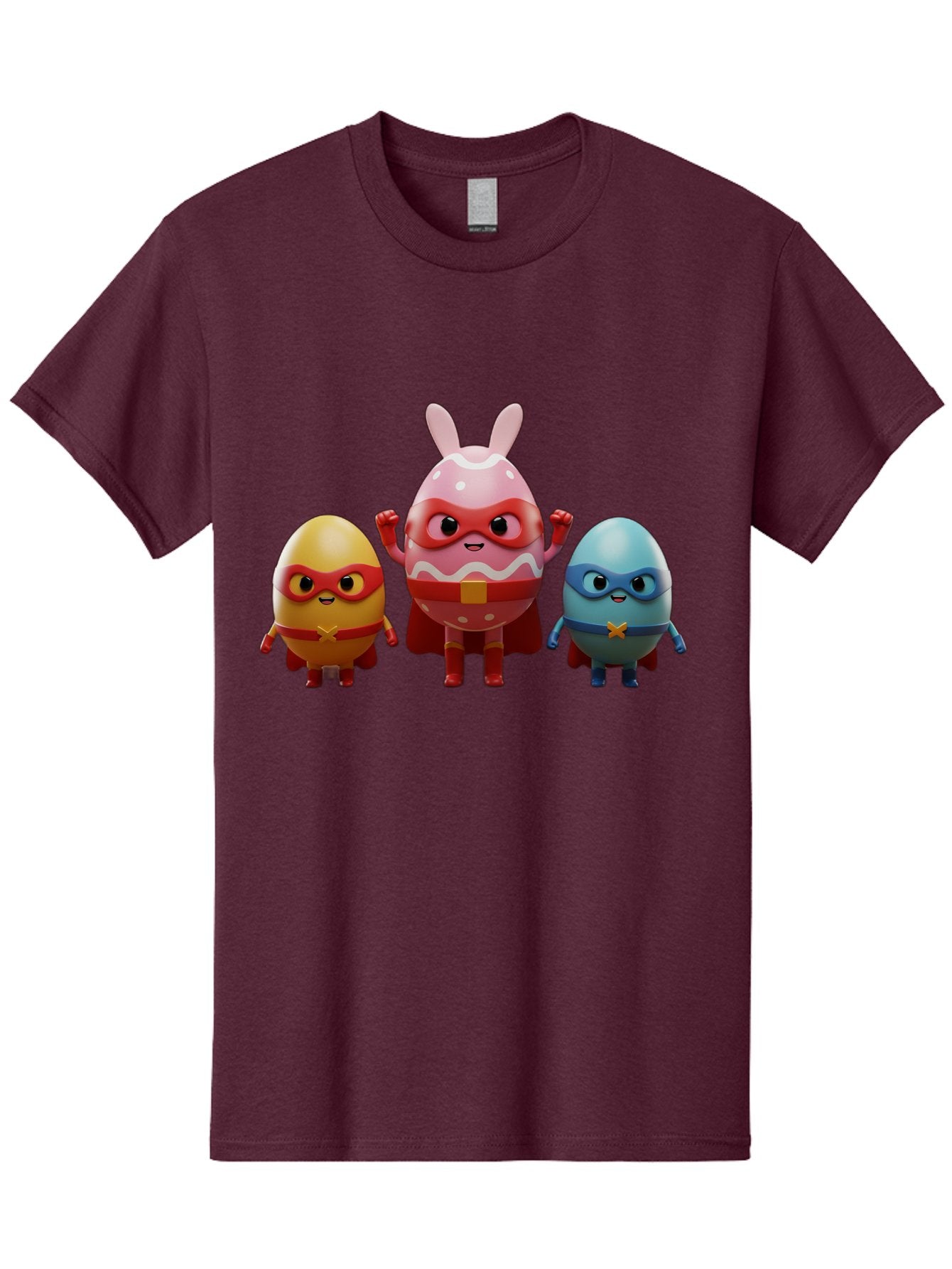 Easter-Egg-Heroes Men'S Graphic Tee, 100% Cotton, Comfortable Casual Summer Wear, Machine Washable, Cartoon Eggs, Superhero Eggs, Easter Eggs, Egg Characters, Superhero Costumes, Colorful Eggs, Fun Characters, Egg Mascots, Dynamic Duo, Baa602 6