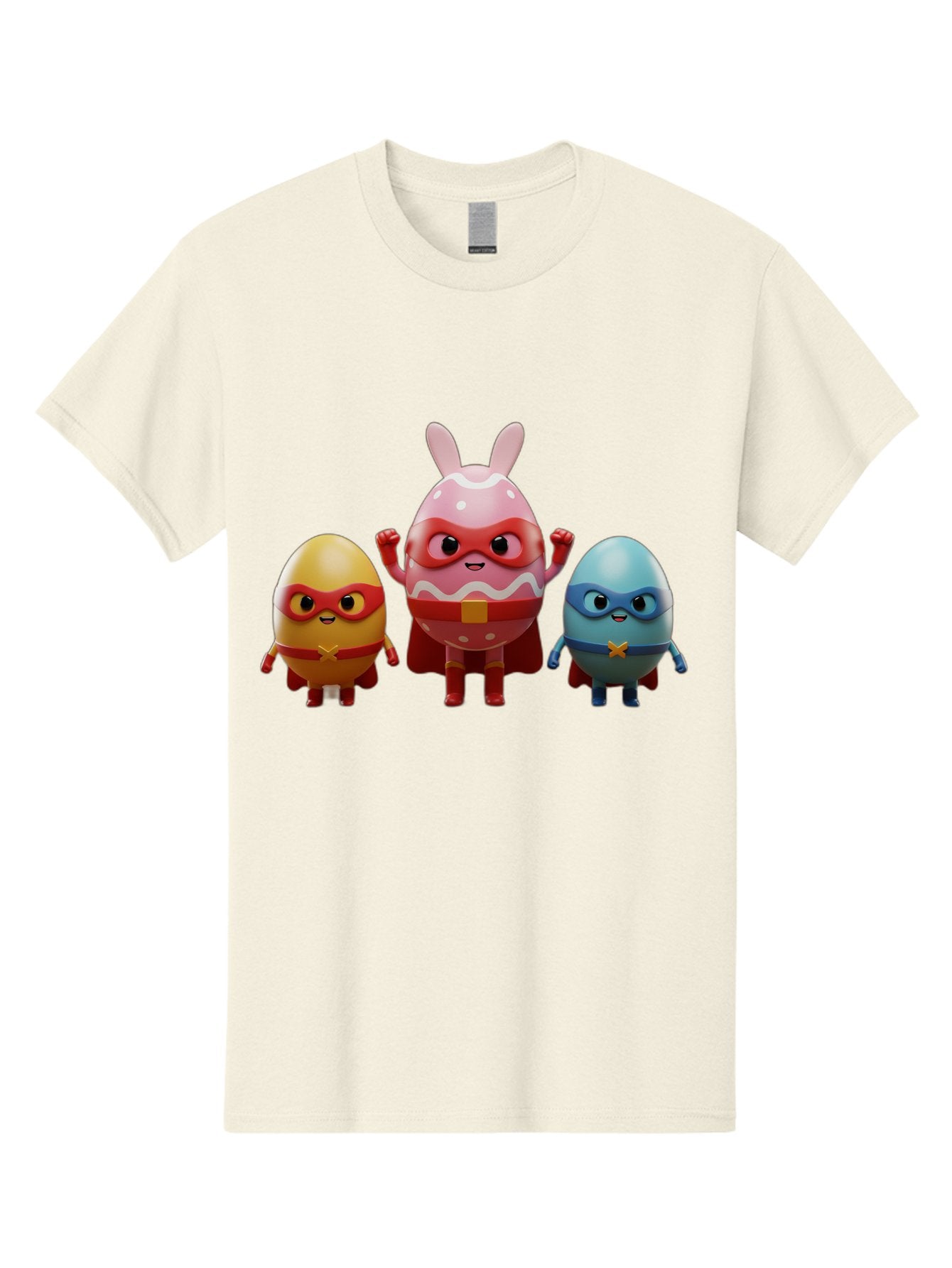 Easter-Egg-Heroes Men'S Graphic Tee, 100% Cotton, Comfortable Casual Summer Wear, Machine Washable, Cartoon Eggs, Superhero Eggs, Easter Eggs, Egg Characters, Superhero Costumes, Colorful Eggs, Fun Characters, Egg Mascots, Dynamic Duo, Baa602 11