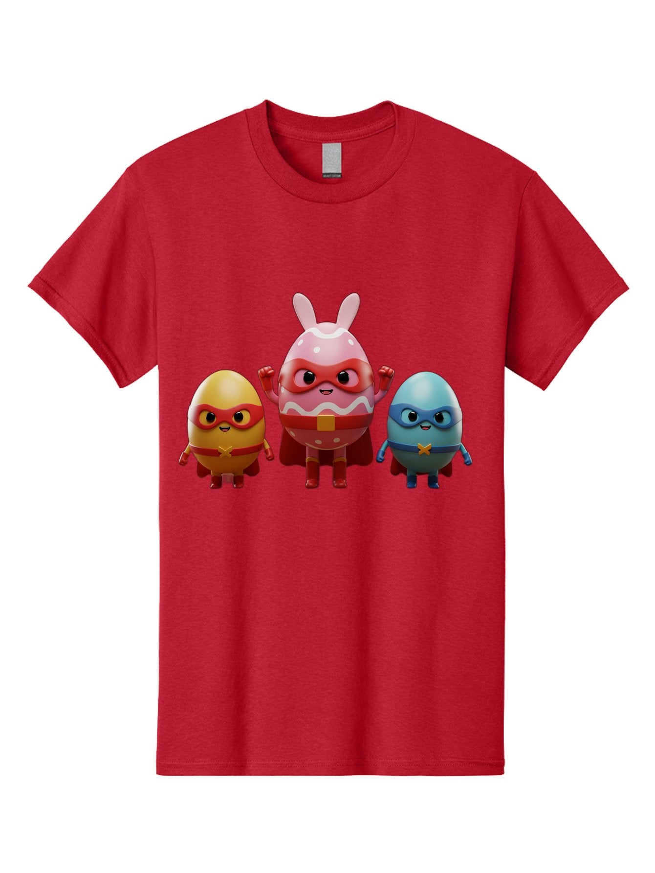 Easter-Egg-Heroes Men'S Graphic Tee, 100% Cotton, Comfortable Casual Summer Wear, Machine Washable, Cartoon Eggs, Superhero Eggs, Easter Eggs, Egg Characters, Superhero Costumes, Colorful Eggs, Fun Characters, Egg Mascots, Dynamic Duo, Baa602 9