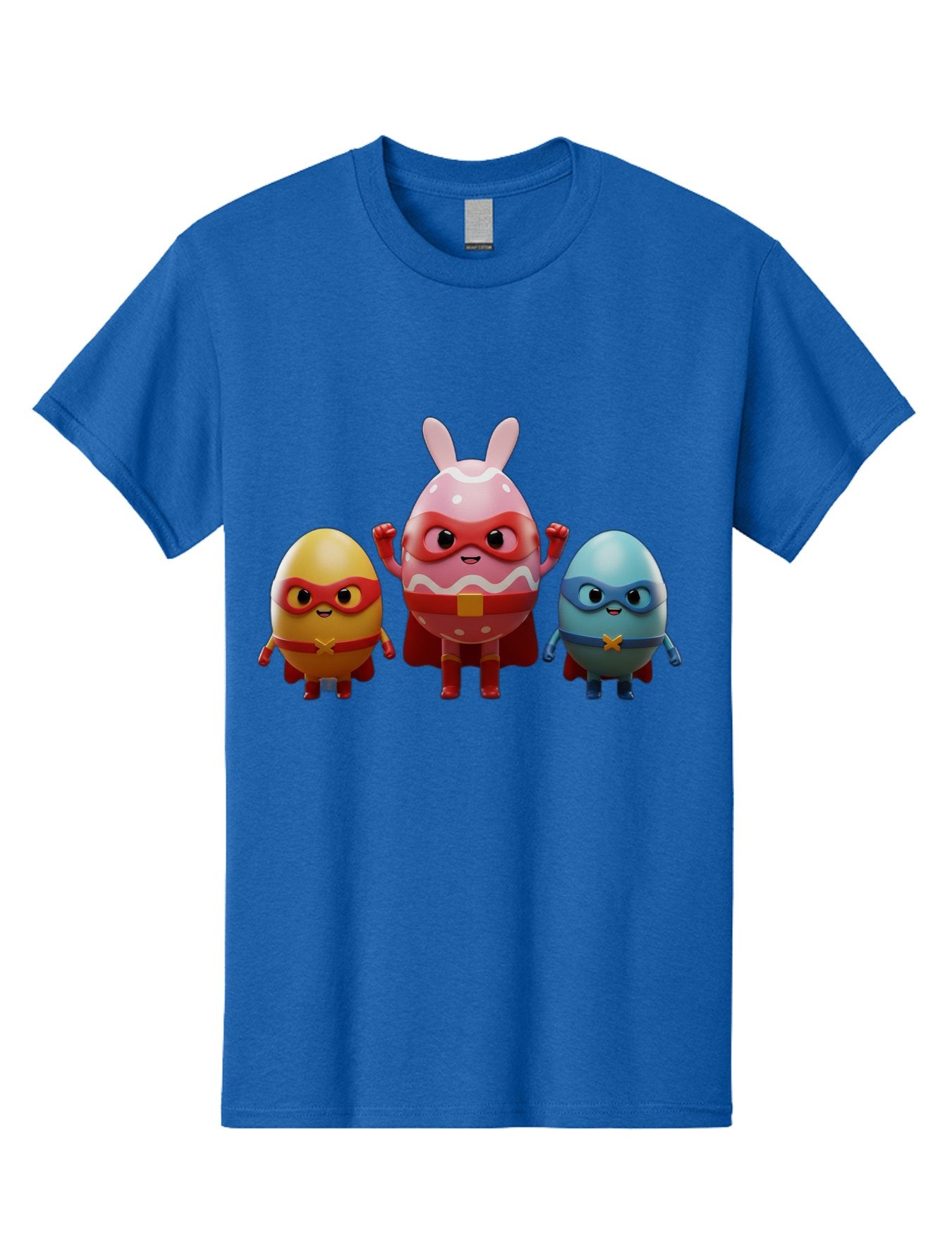 Easter-Egg-Heroes Men'S Graphic Tee, 100% Cotton, Comfortable Casual Summer Wear, Machine Washable, Cartoon Eggs, Superhero Eggs, Easter Eggs, Egg Characters, Superhero Costumes, Colorful Eggs, Fun Characters, Egg Mascots, Dynamic Duo, Baa602 10