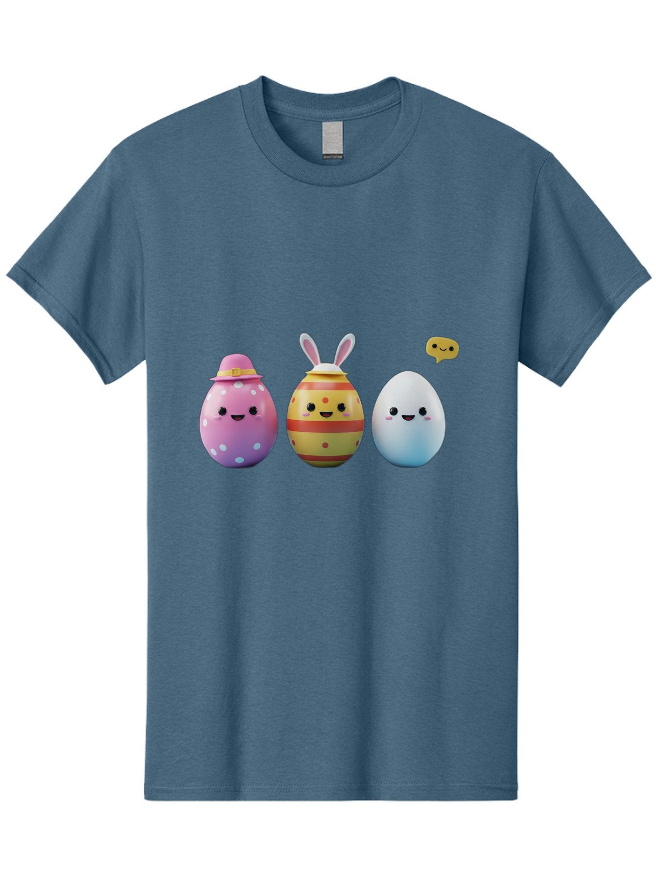 Easter-Eggs-1 Men'S Graphic Tee, 100% Cotton, Comfortable Casual Summer Wear, Machine Washable, Cartoon Easter Eggs, Colorful Eggs, Easter Egg Hunt, Spring Celebration, Adorable Characters, Cute Designs, Easter Egg Characters, Pastel Colors, Baa603 3