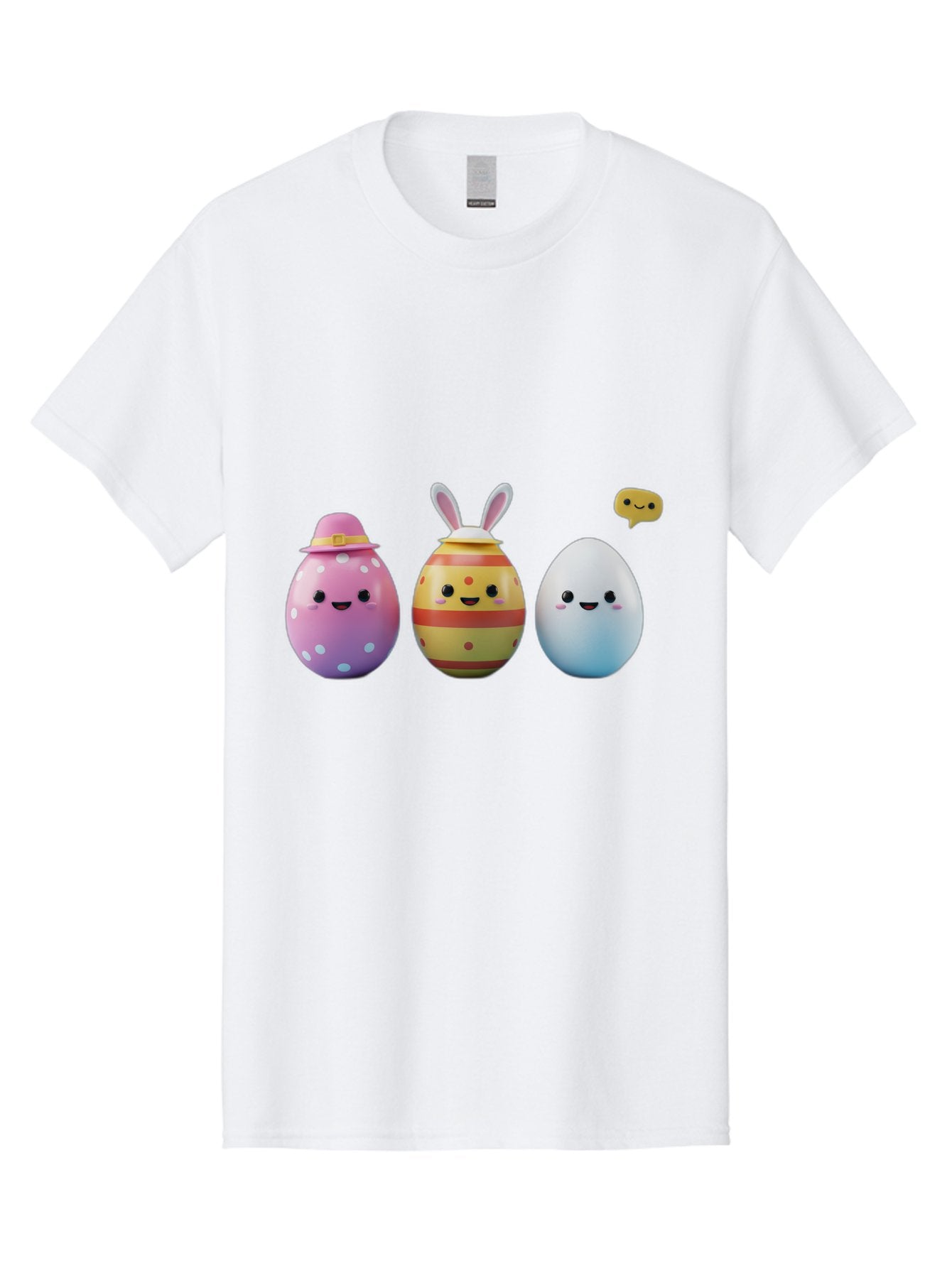 Easter-Eggs-1 Men'S Graphic Tee, 100% Cotton, Comfortable Casual Summer Wear, Machine Washable, Cartoon Easter Eggs, Colorful Eggs, Easter Egg Hunt, Spring Celebration, Adorable Characters, Cute Designs, Easter Egg Characters, Pastel Colors, Baa603 7