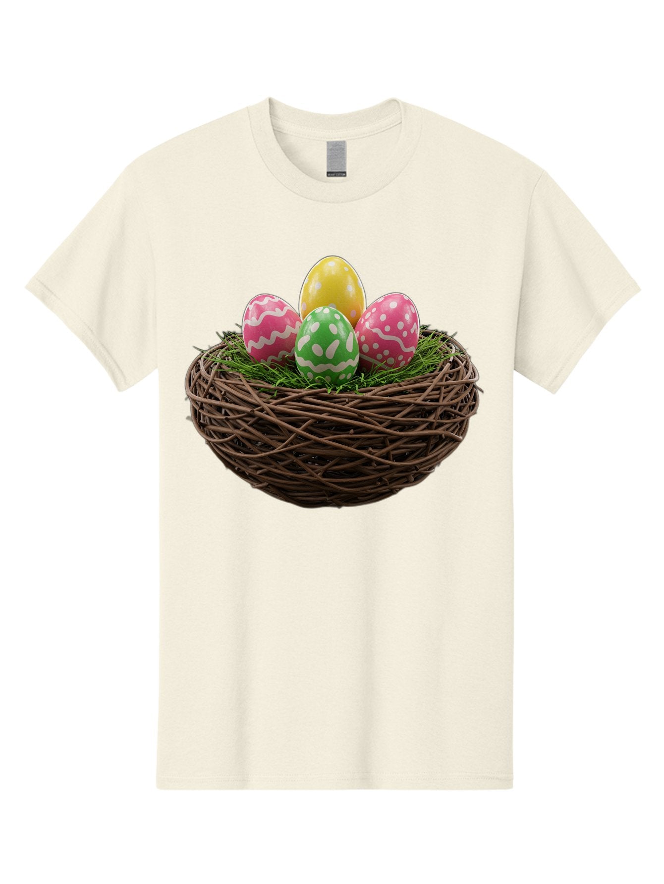Easter-Eggs-10 Men'S Graphic Tee, 100% Cotton, Comfortable Casual Summer Wear, Machine Washable, Easter Eggs, Decorated Eggs, Wicker Nest, Springtime Decor, Holiday Celebration, Festive Colors, Pink, Green, And Yellow Eggs, Easter Tradition, Baa604 7