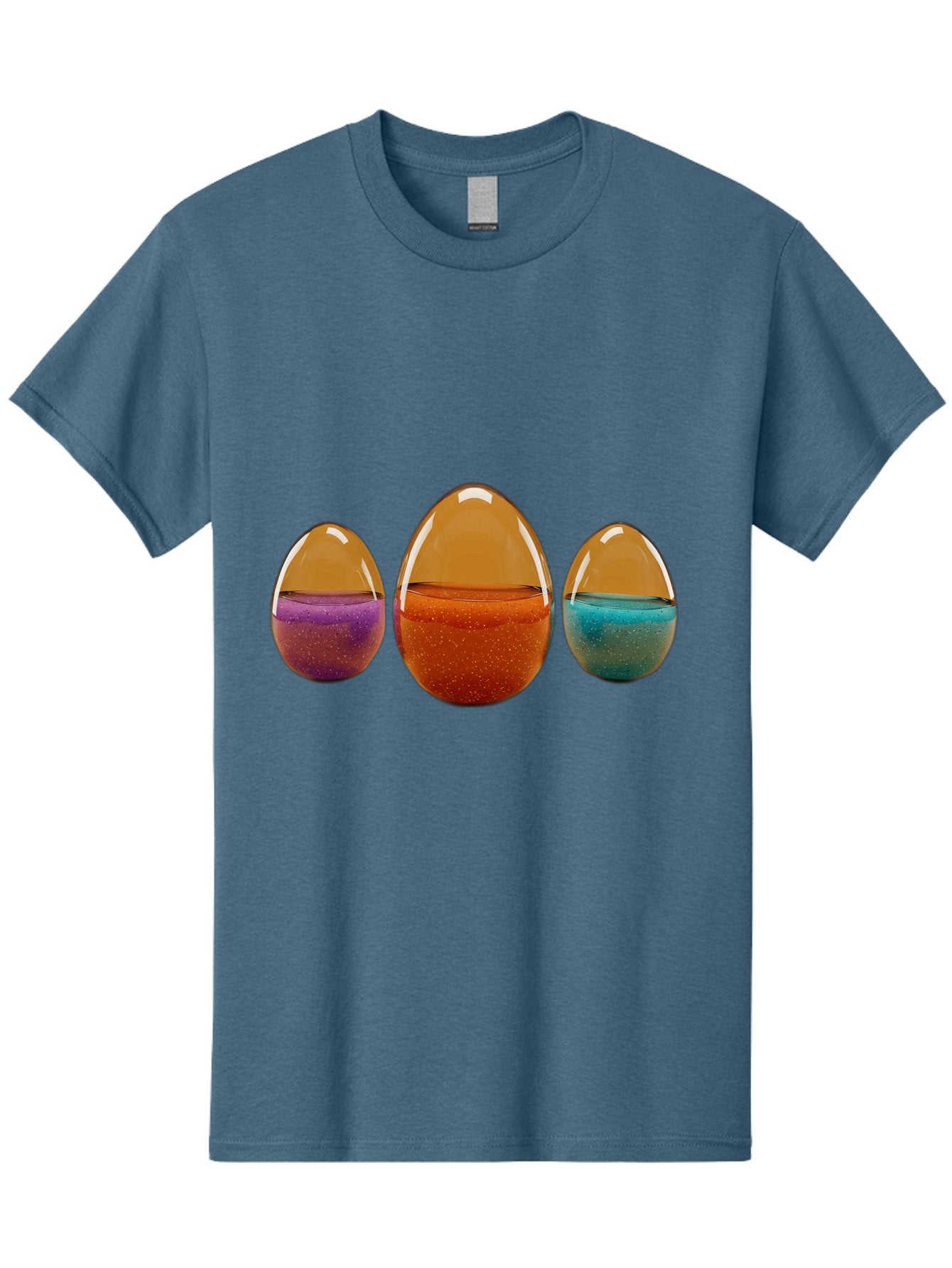 Easter-Eggs-12 Men'S Graphic Tee, 100% Cotton, Comfortable Casual Summer Wear, Machine Washable, Translucent Easter Eggs, Purple, Orange, Blue, Sparkly Contents, Festive Decorations, Spring Holiday, Colorful Eggs, Egg Decorations Baa606 11