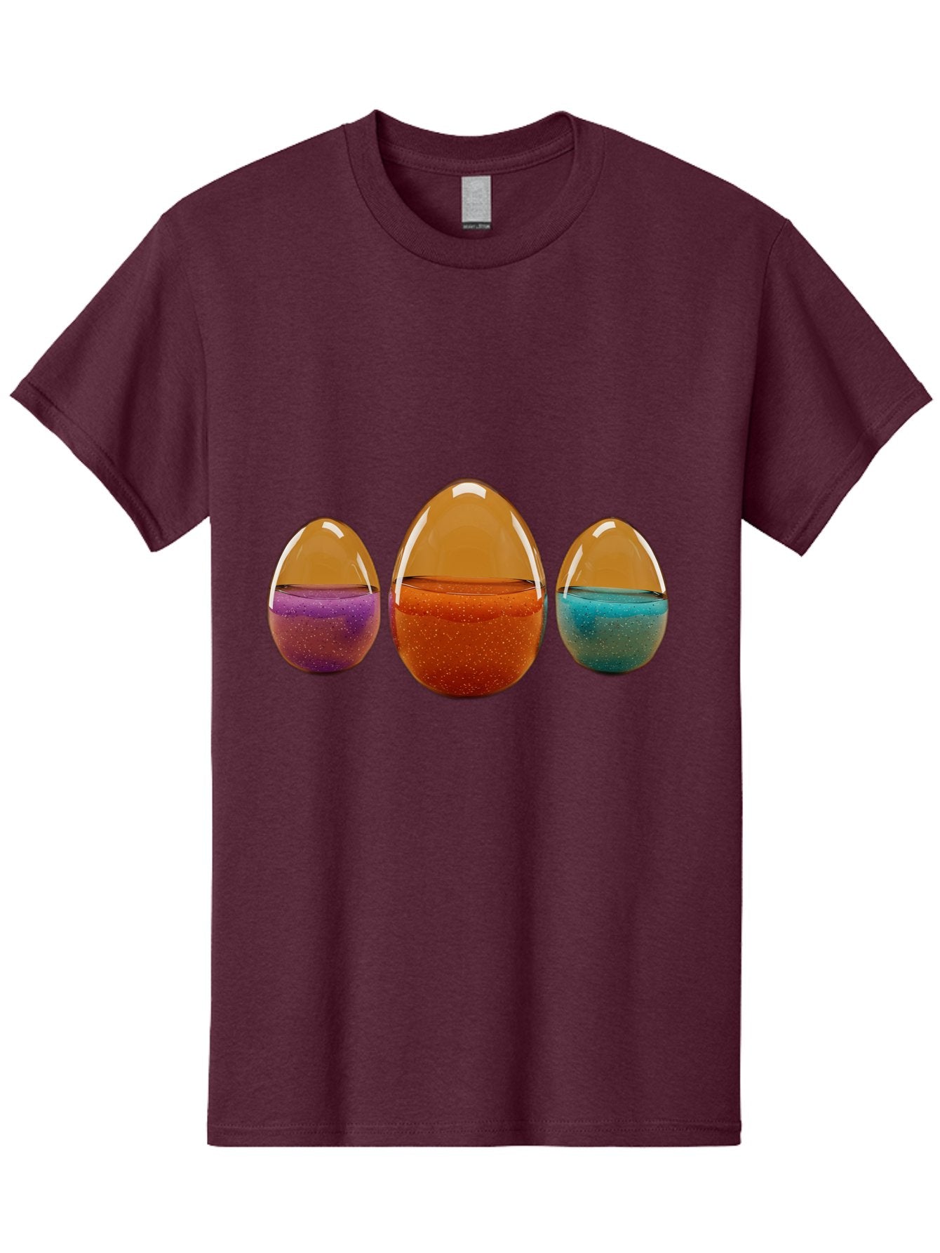 Easter-Eggs-12 Men'S Graphic Tee, 100% Cotton, Comfortable Casual Summer Wear, Machine Washable, Translucent Easter Eggs, Purple, Orange, Blue, Sparkly Contents, Festive Decorations, Spring Holiday, Colorful Eggs, Egg Decorations Baa606 15