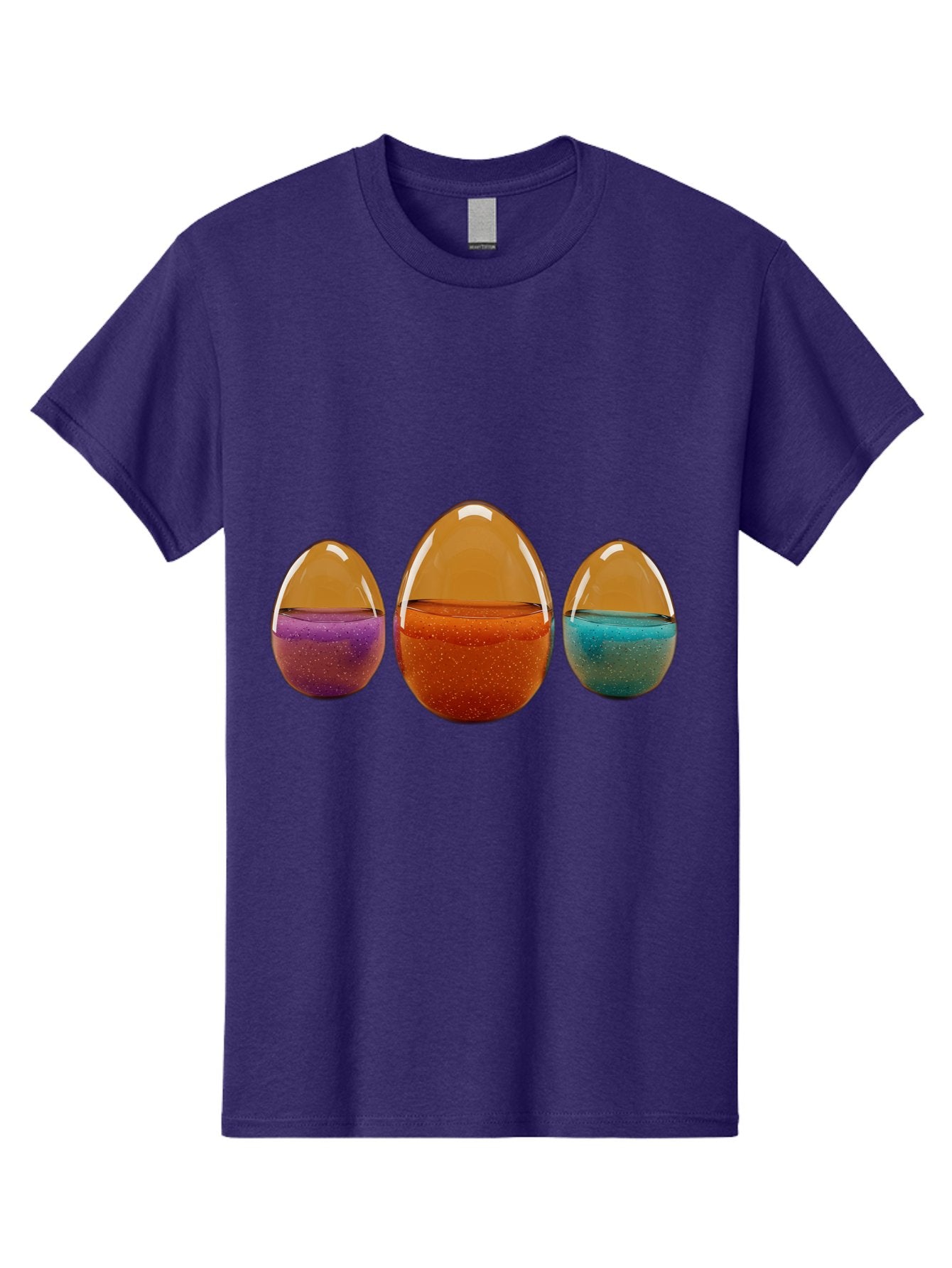 Easter-Eggs-12 Men'S Graphic Tee, 100% Cotton, Comfortable Casual Summer Wear, Machine Washable, Translucent Easter Eggs, Purple, Orange, Blue, Sparkly Contents, Festive Decorations, Spring Holiday, Colorful Eggs, Egg Decorations Baa606 6