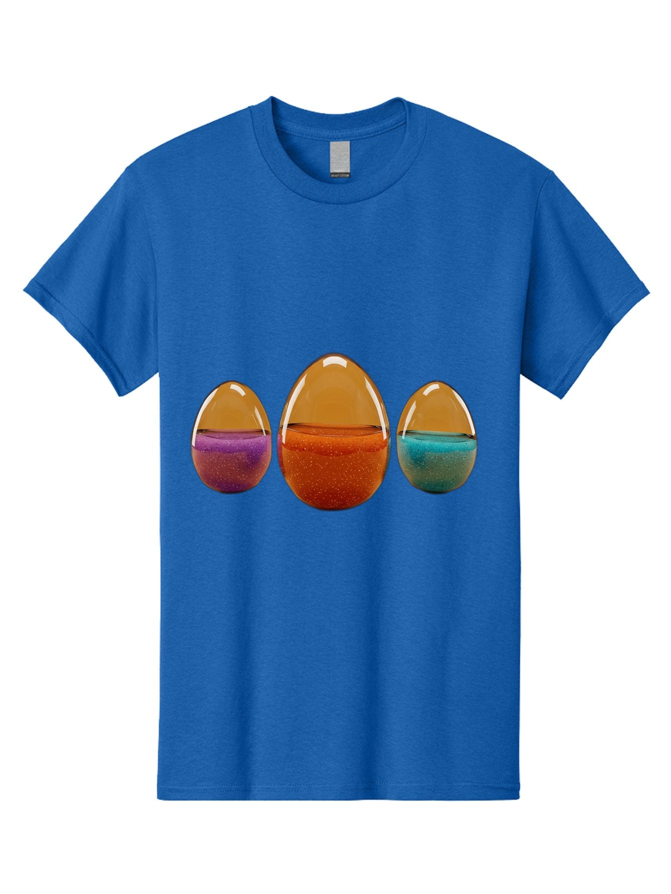 Easter-Eggs-12 Men'S Graphic Tee, 100% Cotton, Comfortable Casual Summer Wear, Machine Washable, Translucent Easter Eggs, Purple, Orange, Blue, Sparkly Contents, Festive Decorations, Spring Holiday, Colorful Eggs, Egg Decorations Baa606 14