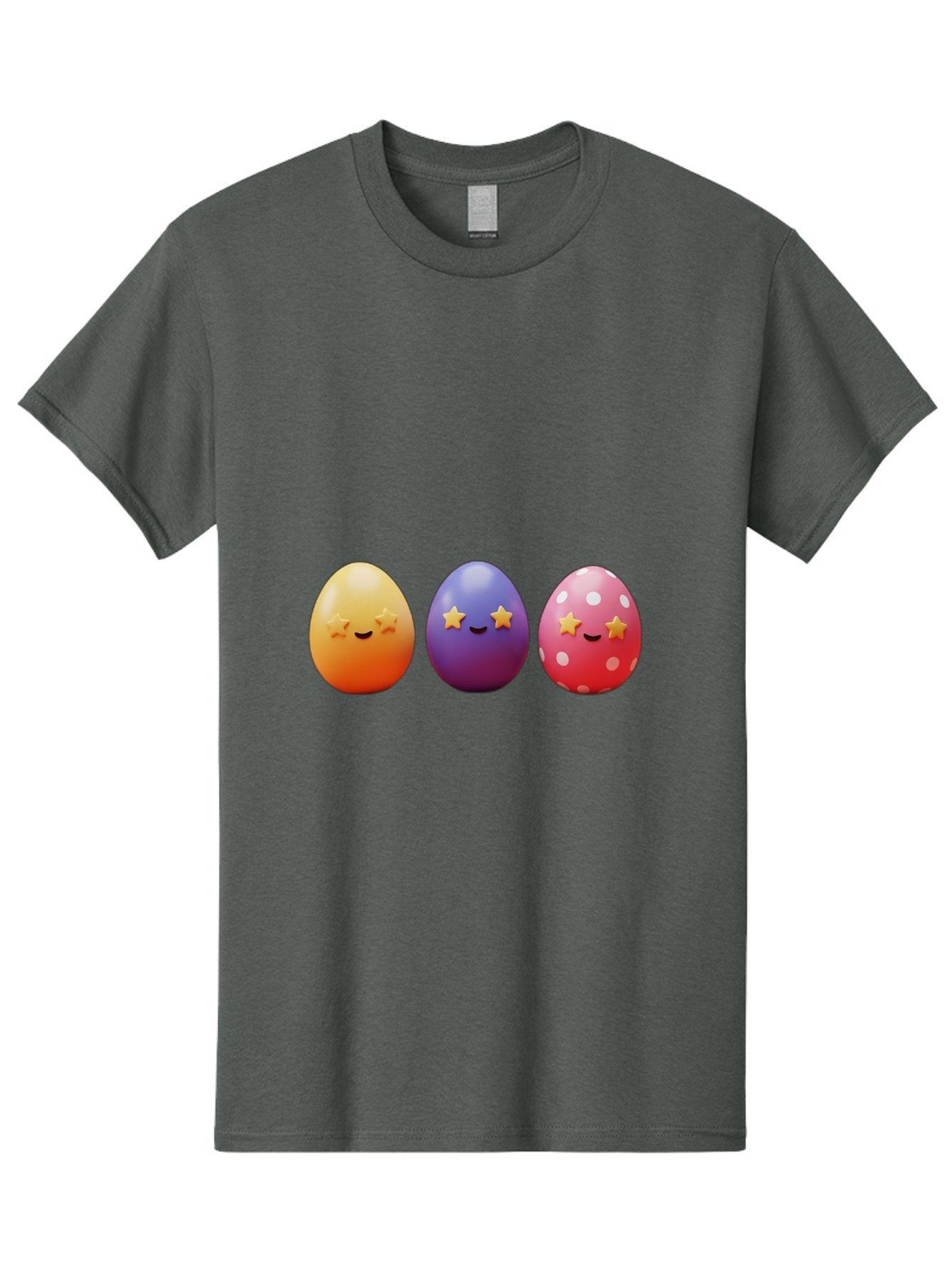 Easter-Eggs-2 Men'S Graphic Tee, 100% Cotton, Comfortable Casual Summer Wear, Machine Washable, Colorful Easter Eggs, Cartoon Eggs, Happy Faces, Smiling Eggs, Festive Decorations, Easter Celebration, Spring Theme, Vibrant Colors, Baa607 5