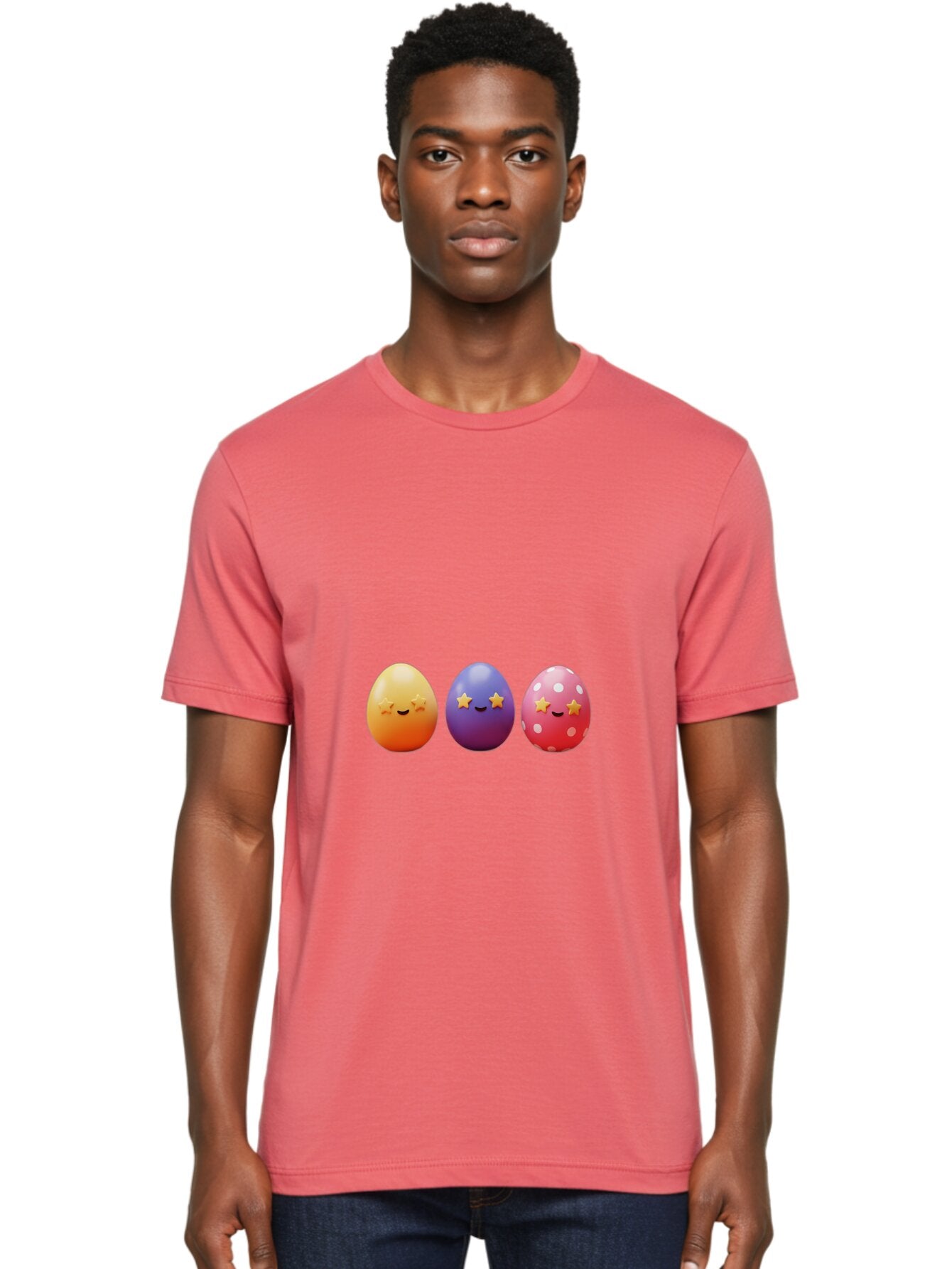 Easter-Eggs-2 Men'S Graphic Tee, 100% Cotton, Comfortable Casual Summer Wear, Machine Washable, Colorful Easter Eggs, Cartoon Eggs, Happy Faces, Smiling Eggs, Festive Decorations, Easter Celebration, Spring Theme, Vibrant Colors, Baa607 29