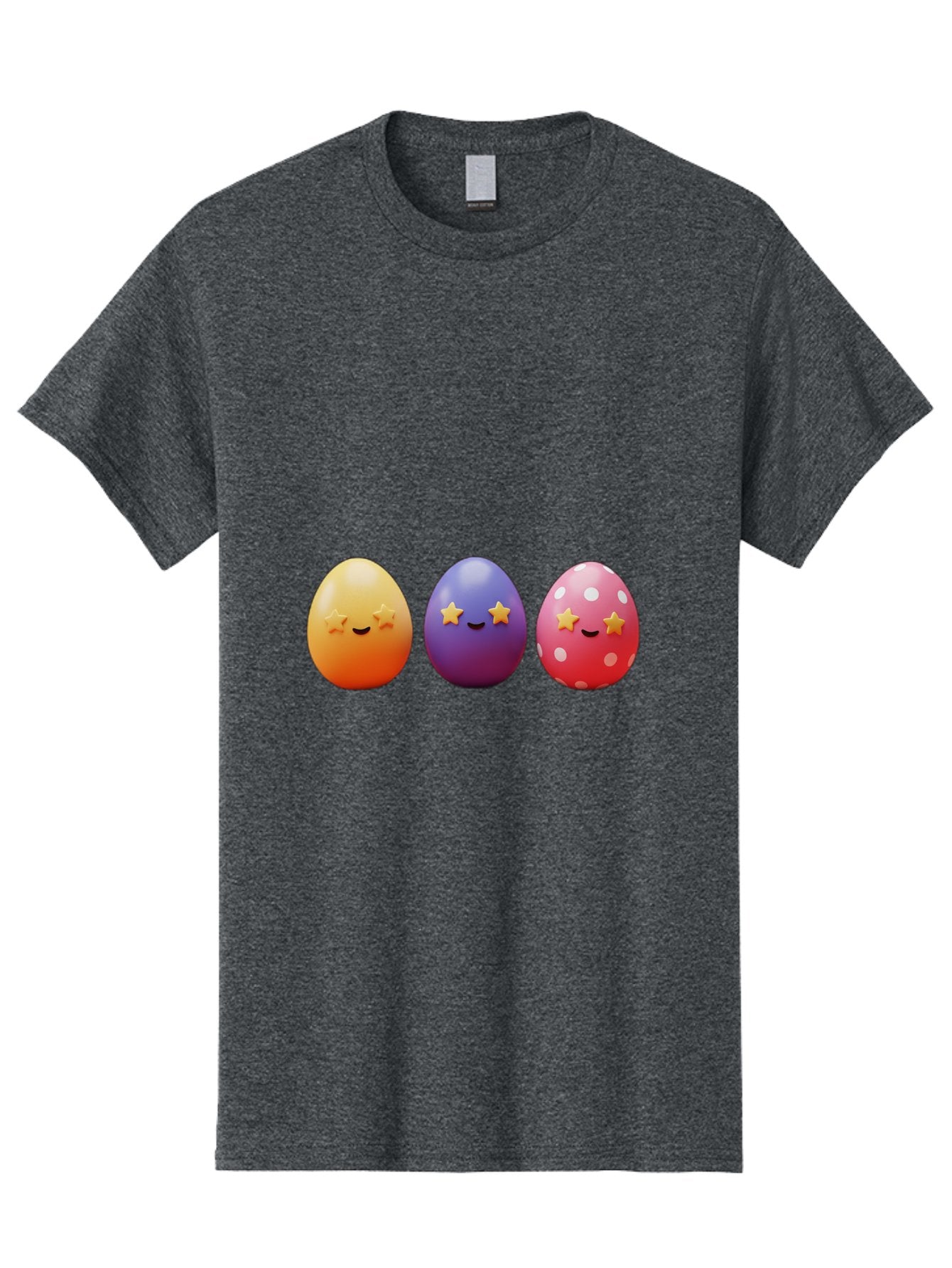 Easter-Eggs-2 Men'S Graphic Tee, 100% Cotton, Comfortable Casual Summer Wear, Machine Washable, Colorful Easter Eggs, Cartoon Eggs, Happy Faces, Smiling Eggs, Festive Decorations, Easter Celebration, Spring Theme, Vibrant Colors, Baa607 3