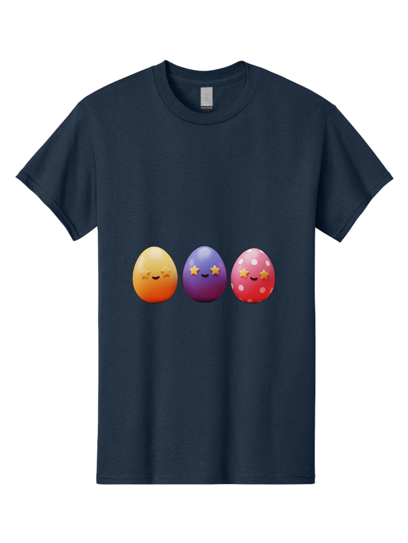 Easter-Eggs-2 Men'S Graphic Tee, 100% Cotton, Comfortable Casual Summer Wear, Machine Washable, Colorful Easter Eggs, Cartoon Eggs, Happy Faces, Smiling Eggs, Festive Decorations, Easter Celebration, Spring Theme, Vibrant Colors, Baa607 15
