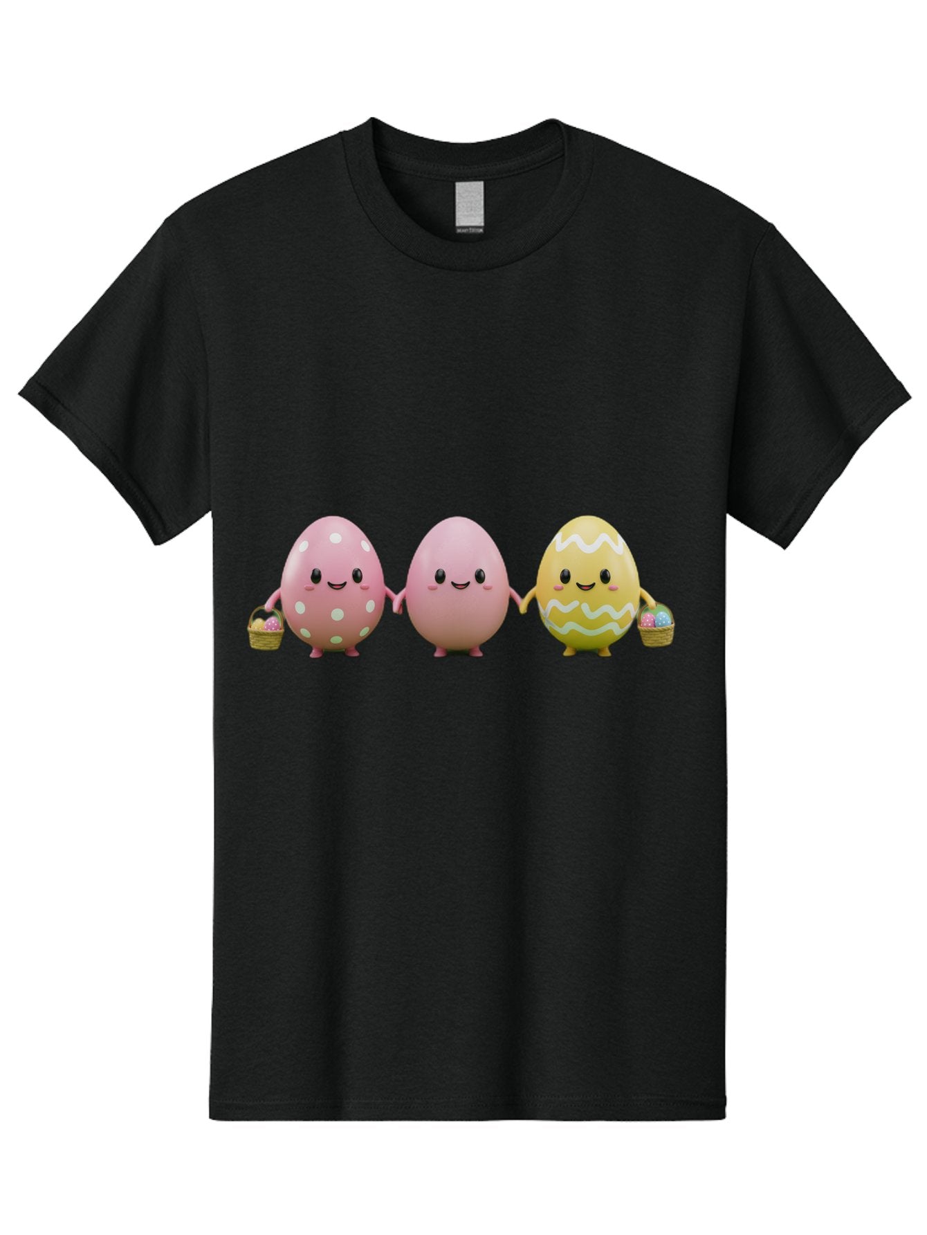 Easter-Eggs-3 Men'S Graphic Tee, 100% Cotton, Comfortable Casual Summer Wear, Machine Washable, Happy Easter Eggs, Smiling Faces, 3D Cartoon Eggs, Pastel Colors, Egg Decorations, Easter Basket, Festive Treats, Adorable Characters, Baa608 7