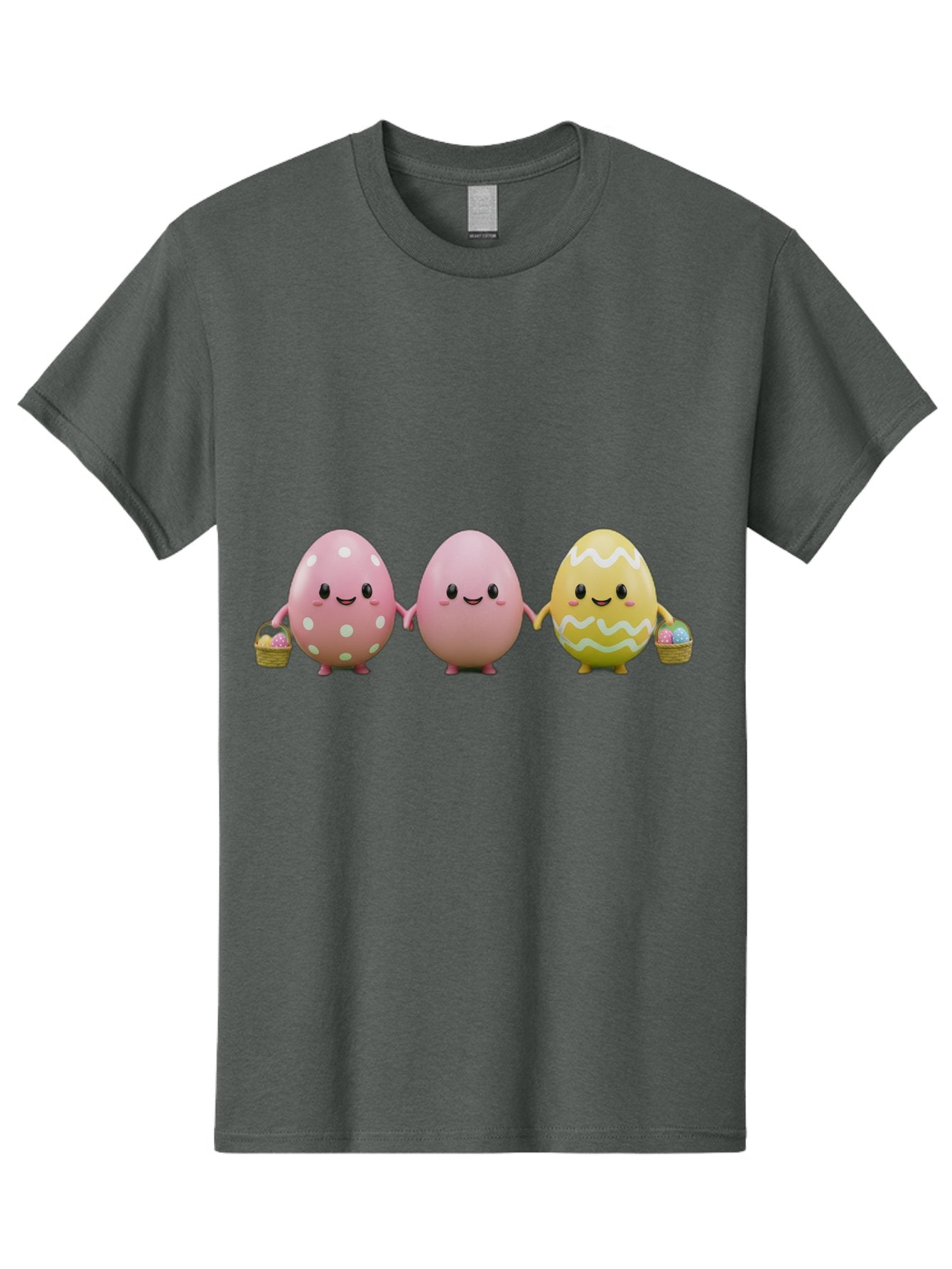 Easter-Eggs-3 Men'S Graphic Tee, 100% Cotton, Comfortable Casual Summer Wear, Machine Washable, Happy Easter Eggs, Smiling Faces, 3D Cartoon Eggs, Pastel Colors, Egg Decorations, Easter Basket, Festive Treats, Adorable Characters, Baa608 14