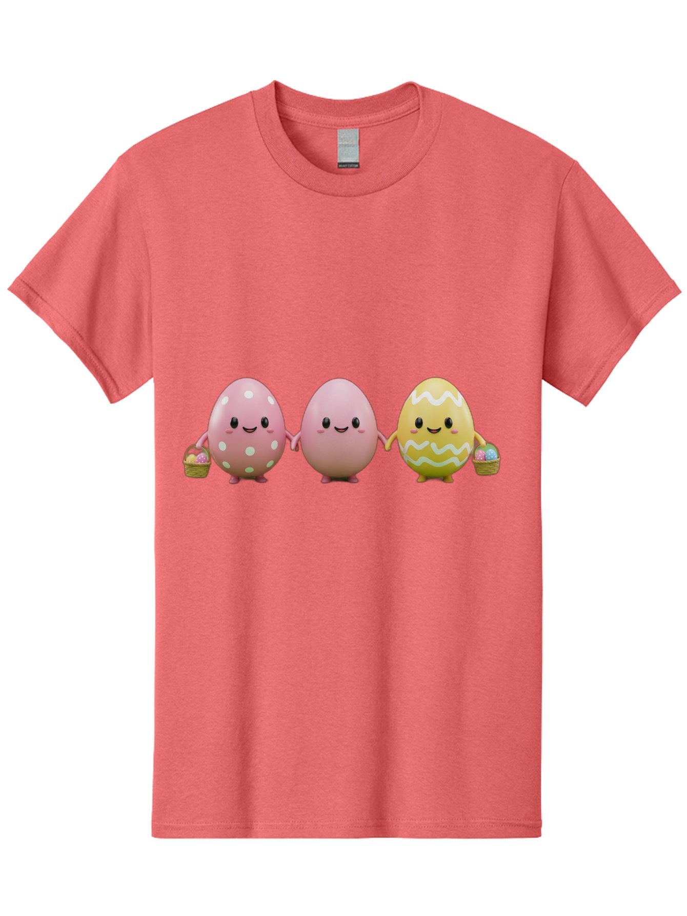 Easter-Eggs-3 Men'S Graphic Tee, 100% Cotton, Comfortable Casual Summer Wear, Machine Washable, Happy Easter Eggs, Smiling Faces, 3D Cartoon Eggs, Pastel Colors, Egg Decorations, Easter Basket, Festive Treats, Adorable Characters, Baa608 15