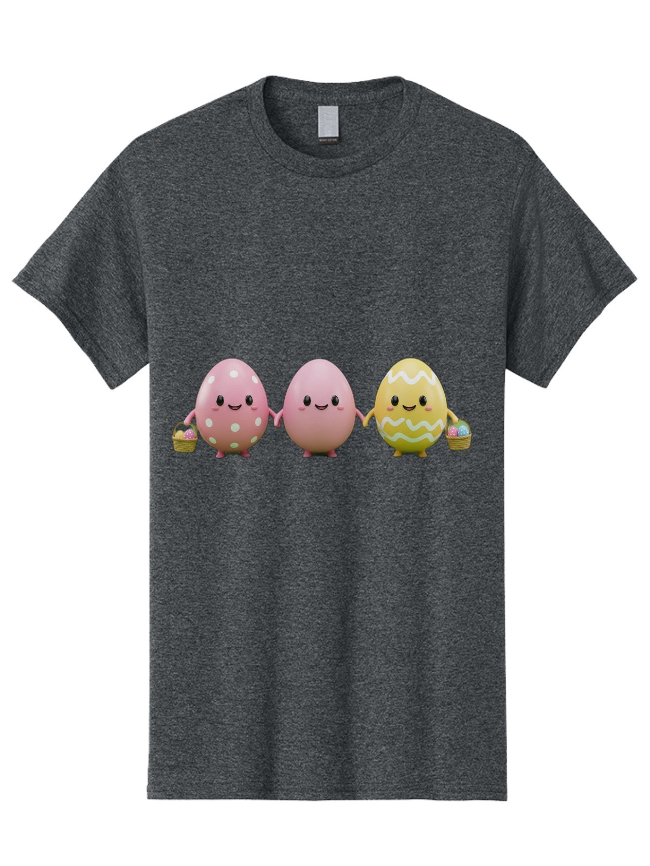 Easter-Eggs-3 Men'S Graphic Tee, 100% Cotton, Comfortable Casual Summer Wear, Machine Washable, Happy Easter Eggs, Smiling Faces, 3D Cartoon Eggs, Pastel Colors, Egg Decorations, Easter Basket, Festive Treats, Adorable Characters, Baa608 11