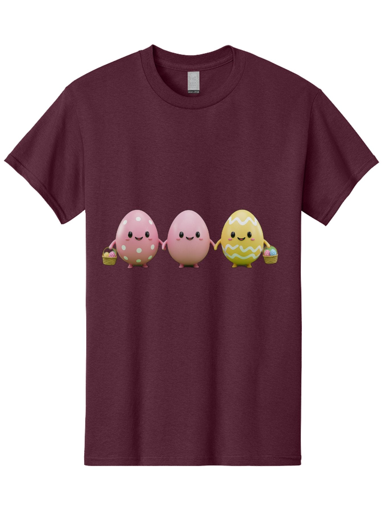Easter-Eggs-3 Men'S Graphic Tee, 100% Cotton, Comfortable Casual Summer Wear, Machine Washable, Happy Easter Eggs, Smiling Faces, 3D Cartoon Eggs, Pastel Colors, Egg Decorations, Easter Basket, Festive Treats, Adorable Characters, Baa608 10