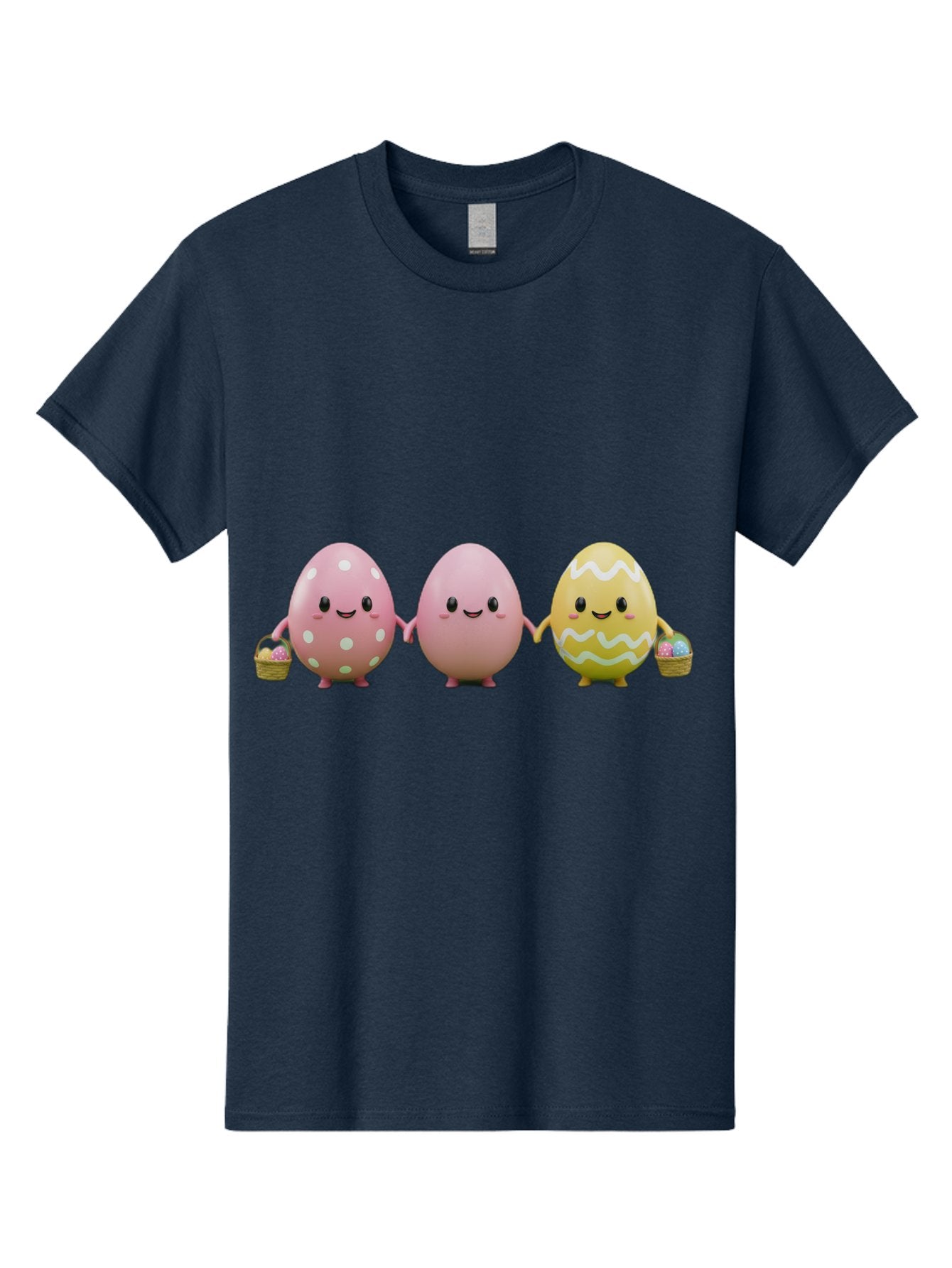 Easter-Eggs-3 Men'S Graphic Tee, 100% Cotton, Comfortable Casual Summer Wear, Machine Washable, Happy Easter Eggs, Smiling Faces, 3D Cartoon Eggs, Pastel Colors, Egg Decorations, Easter Basket, Festive Treats, Adorable Characters, Baa608 8