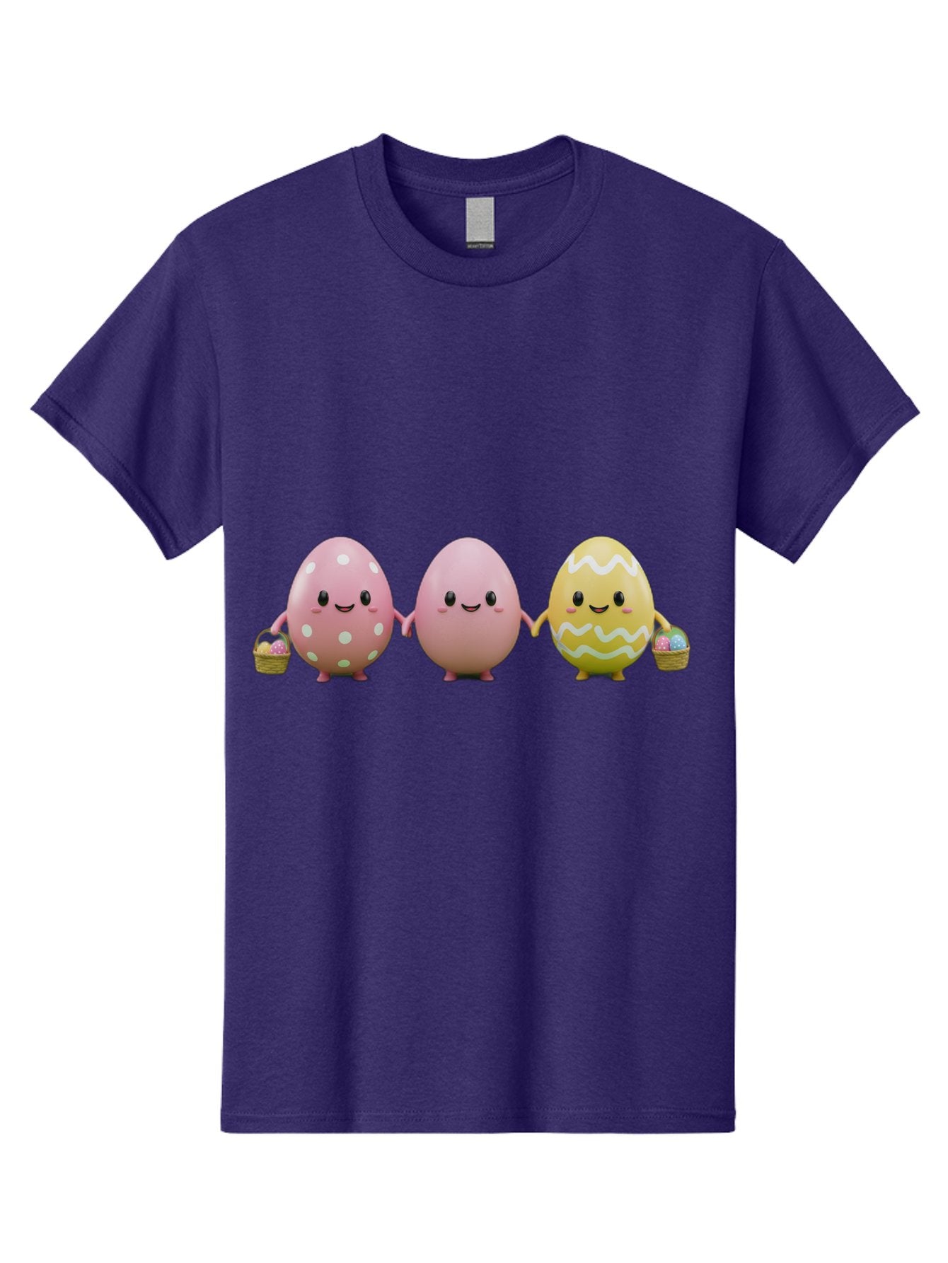 Easter-Eggs-3 Men'S Graphic Tee, 100% Cotton, Comfortable Casual Summer Wear, Machine Washable, Happy Easter Eggs, Smiling Faces, 3D Cartoon Eggs, Pastel Colors, Egg Decorations, Easter Basket, Festive Treats, Adorable Characters, Baa608 13