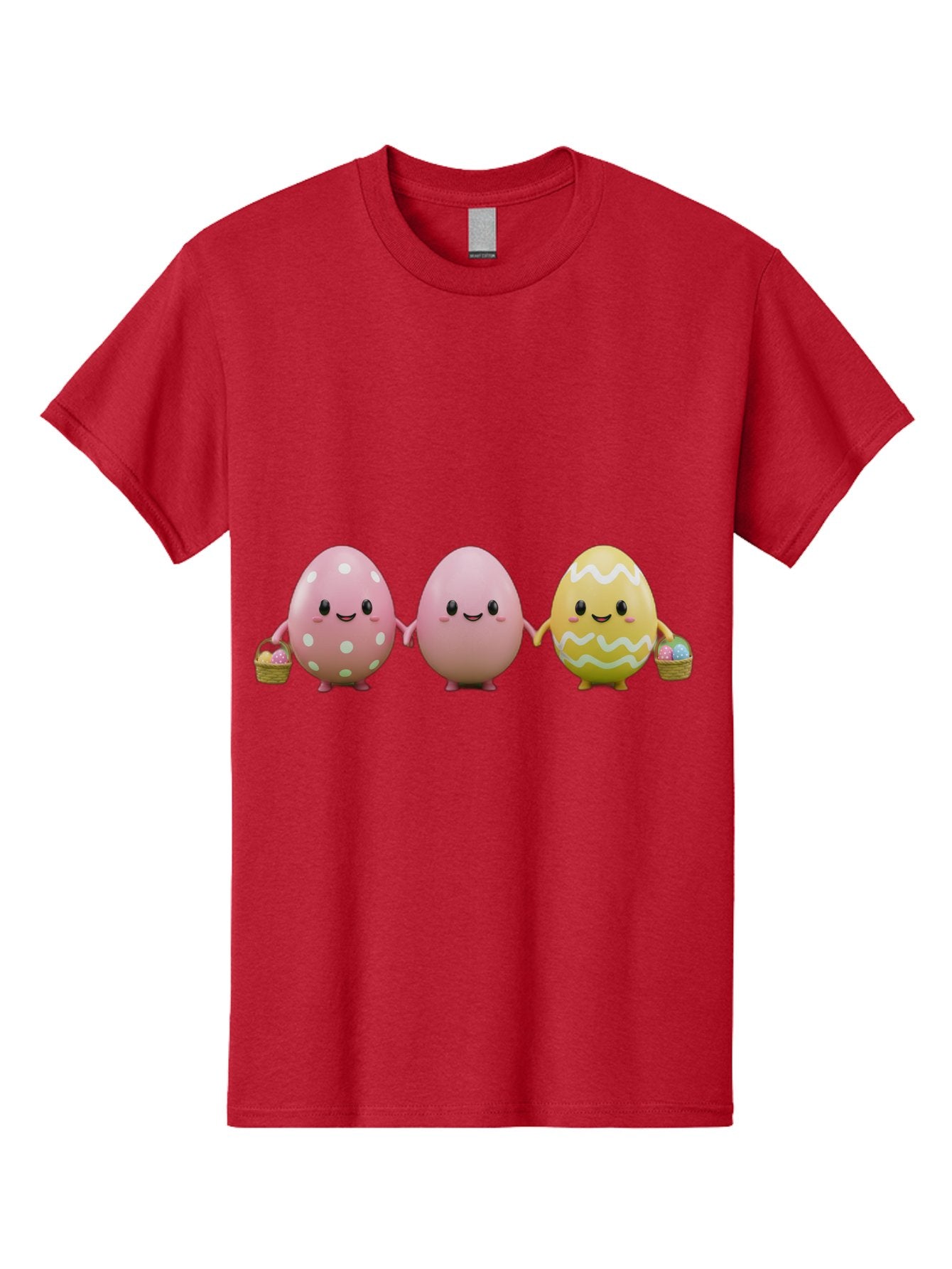 Easter-Eggs-3 Men'S Graphic Tee, 100% Cotton, Comfortable Casual Summer Wear, Machine Washable, Happy Easter Eggs, Smiling Faces, 3D Cartoon Eggs, Pastel Colors, Egg Decorations, Easter Basket, Festive Treats, Adorable Characters, Baa608 6