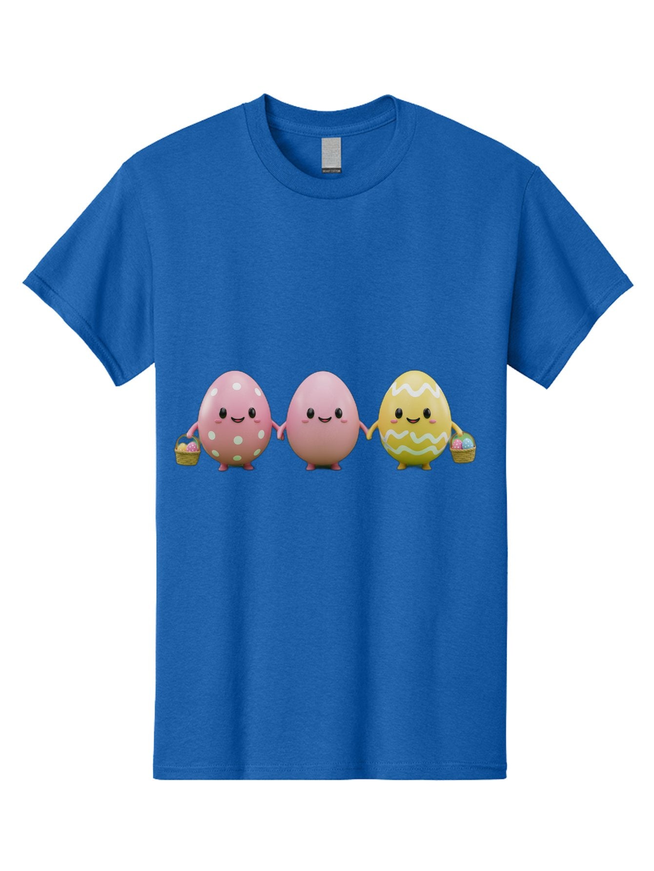 Easter-Eggs-3 Men'S Graphic Tee, 100% Cotton, Comfortable Casual Summer Wear, Machine Washable, Happy Easter Eggs, Smiling Faces, 3D Cartoon Eggs, Pastel Colors, Egg Decorations, Easter Basket, Festive Treats, Adorable Characters, Baa608 5