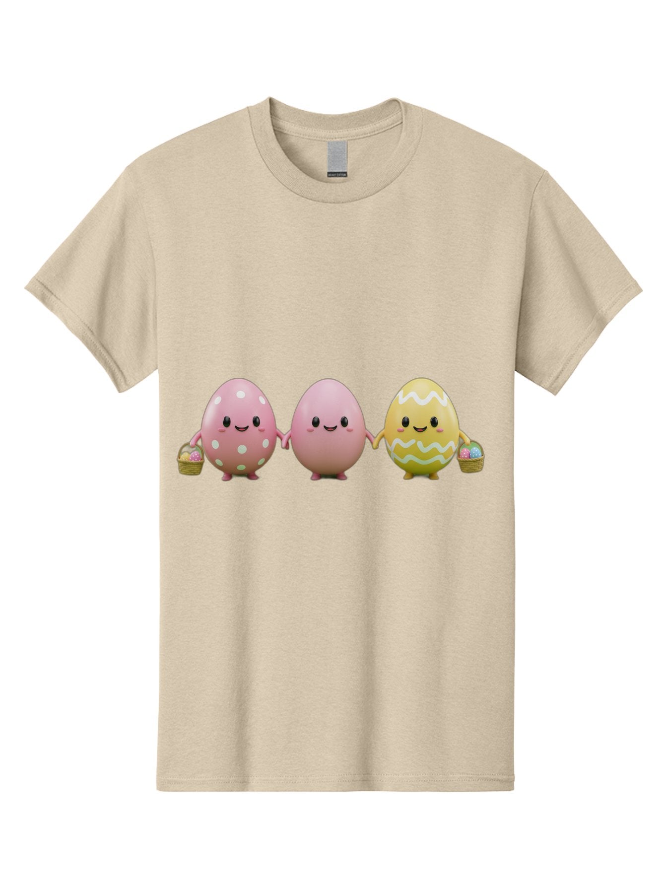 Easter-Eggs-3 Men'S Graphic Tee, 100% Cotton, Comfortable Casual Summer Wear, Machine Washable, Happy Easter Eggs, Smiling Faces, 3D Cartoon Eggs, Pastel Colors, Egg Decorations, Easter Basket, Festive Treats, Adorable Characters, Baa608 9