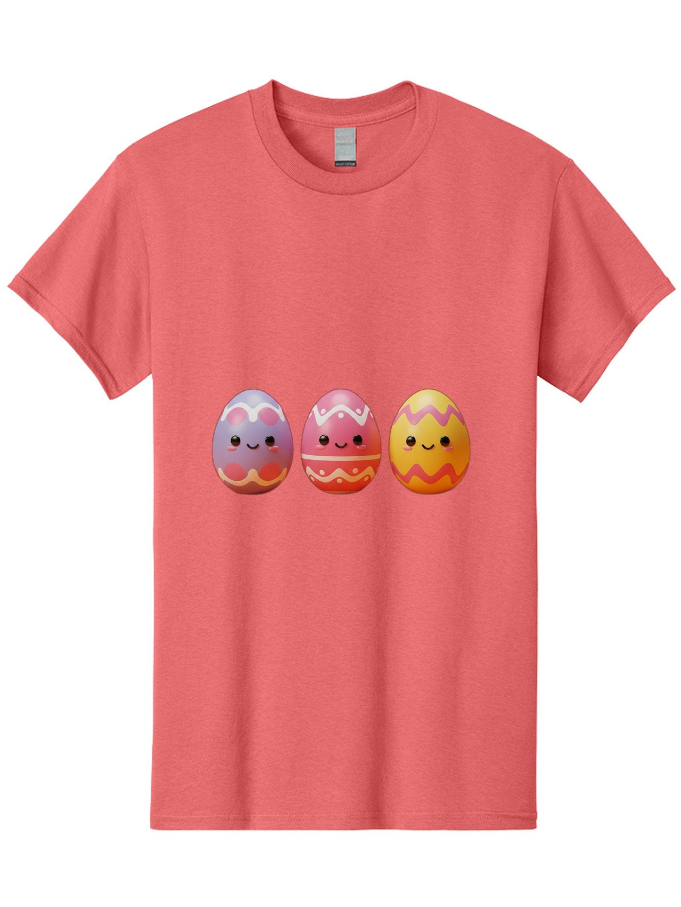 Easter-Eggs-4 Men'S Graphic Tee, 100% Cotton, Comfortable Casual Summer Wear, Machine Washable, Easter Eggs, Decorated Eggs, Smiling Faces, Colorful Designs, Happy Easter, Spring Celebration, Cute Cartoon Baa609 8