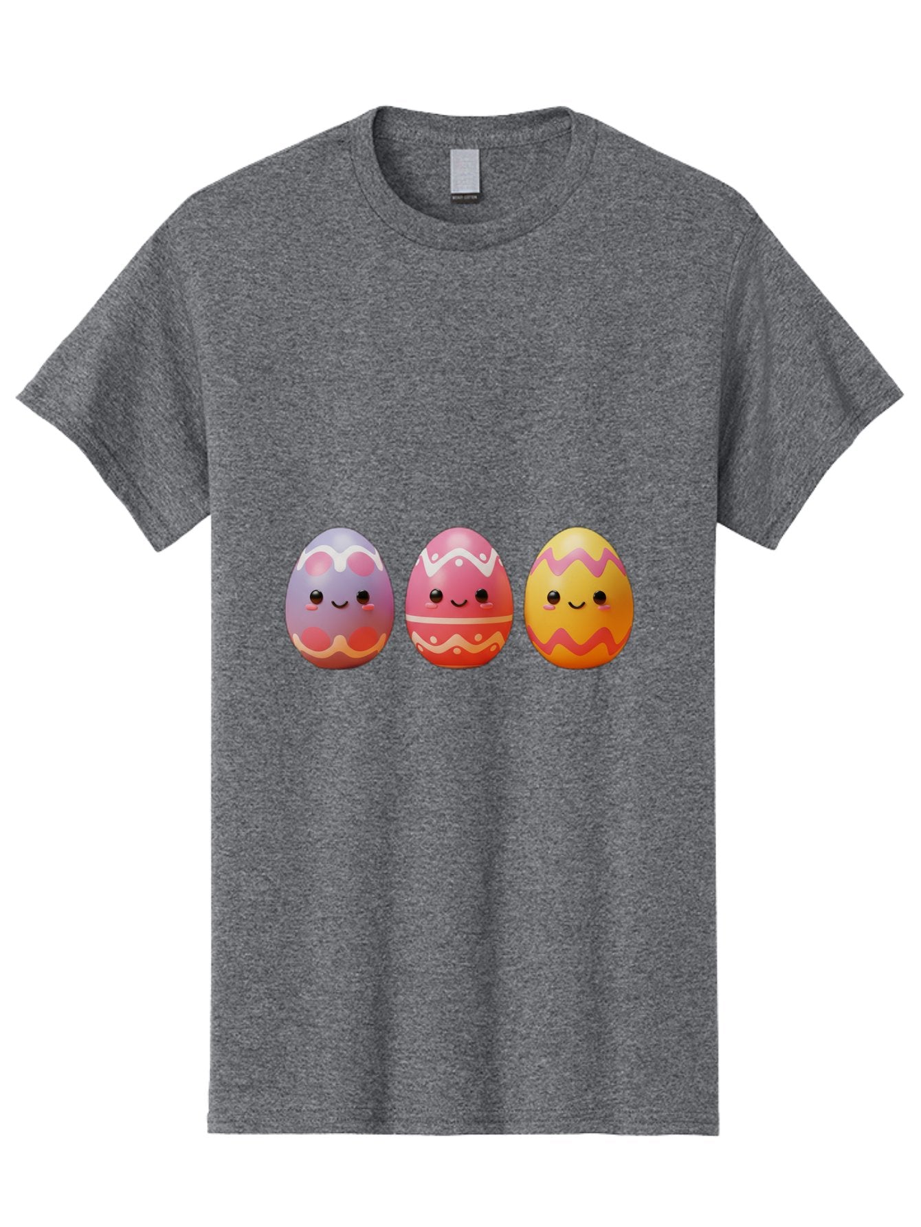 Easter-Eggs-4 Men'S Graphic Tee, 100% Cotton, Comfortable Casual Summer Wear, Machine Washable, Easter Eggs, Decorated Eggs, Smiling Faces, Colorful Designs, Happy Easter, Spring Celebration, Cute Cartoon Baa609 3