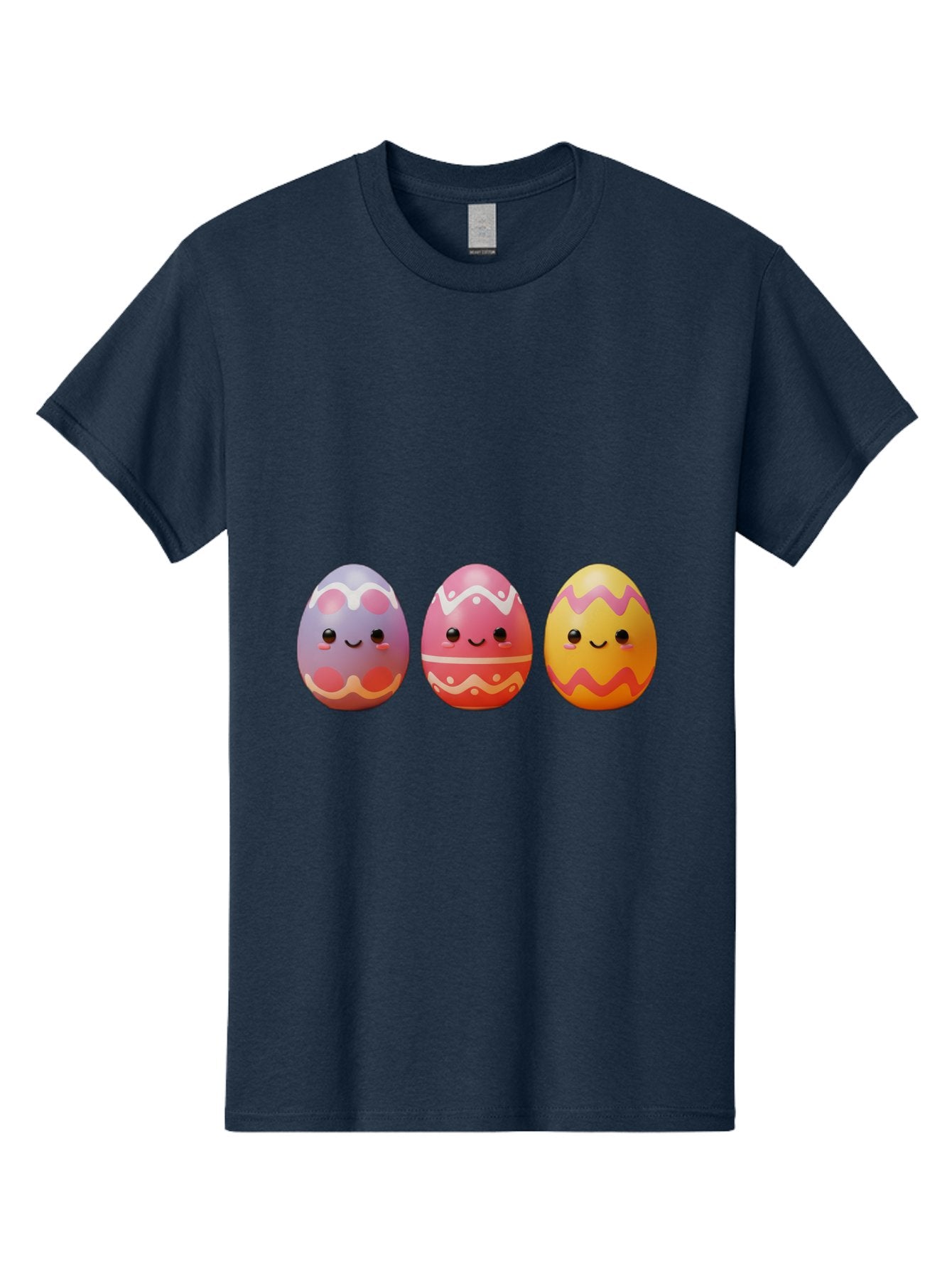 Easter-Eggs-4 Men'S Graphic Tee, 100% Cotton, Comfortable Casual Summer Wear, Machine Washable, Easter Eggs, Decorated Eggs, Smiling Faces, Colorful Designs, Happy Easter, Spring Celebration, Cute Cartoon Baa609 9