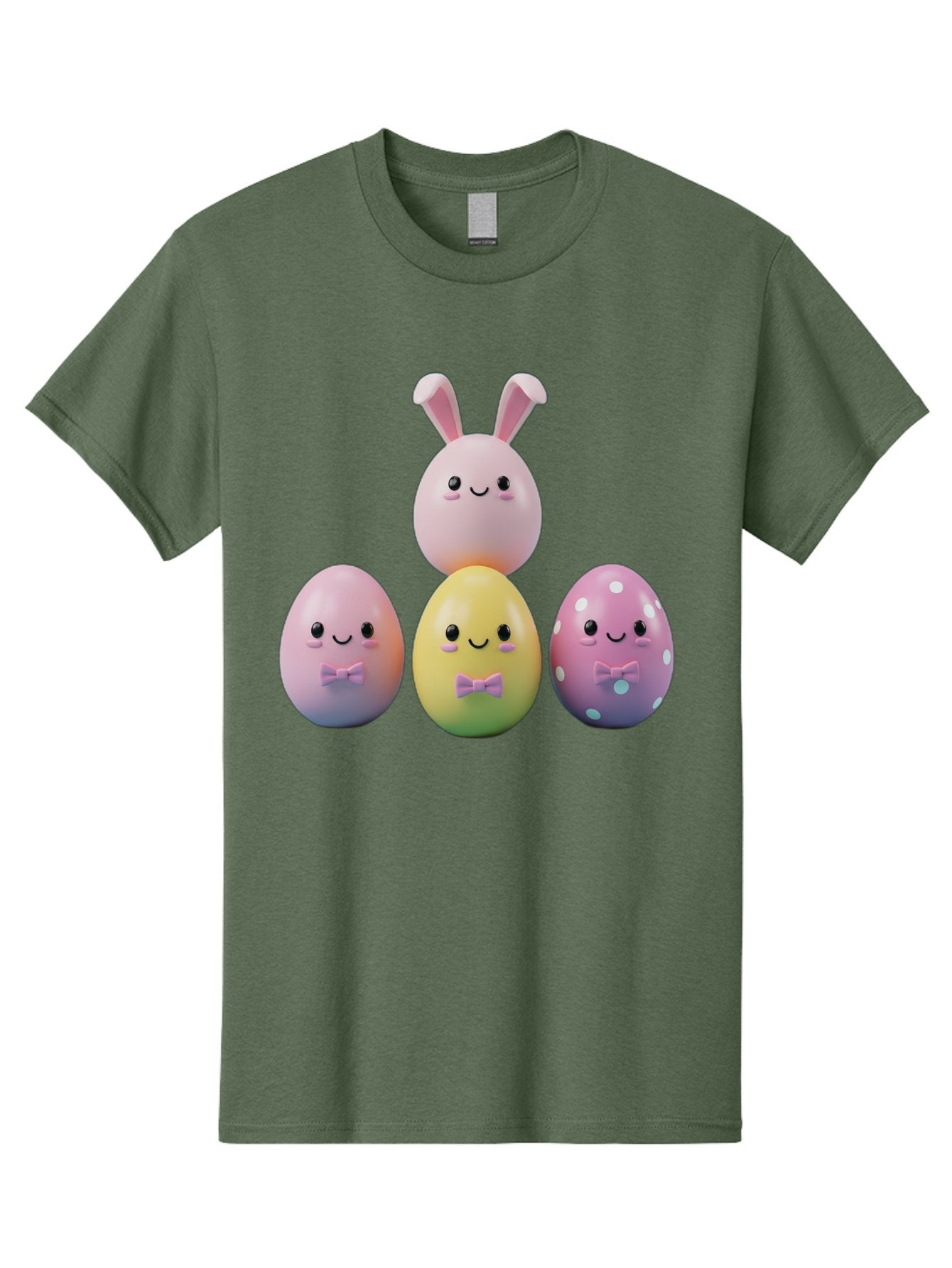 Easter-Eggs-5 Men'S Graphic Tee, 100% Cotton, Comfortable Casual Summer Wear, Machine Washable, Easter Eggs With Smiling Faces, Pastel Colors, Bow Ties, Bunny Ears, Festive Decor, Spring Theme, Cartoon Style, Adorable Characters, Happy Easter, Baa610 10