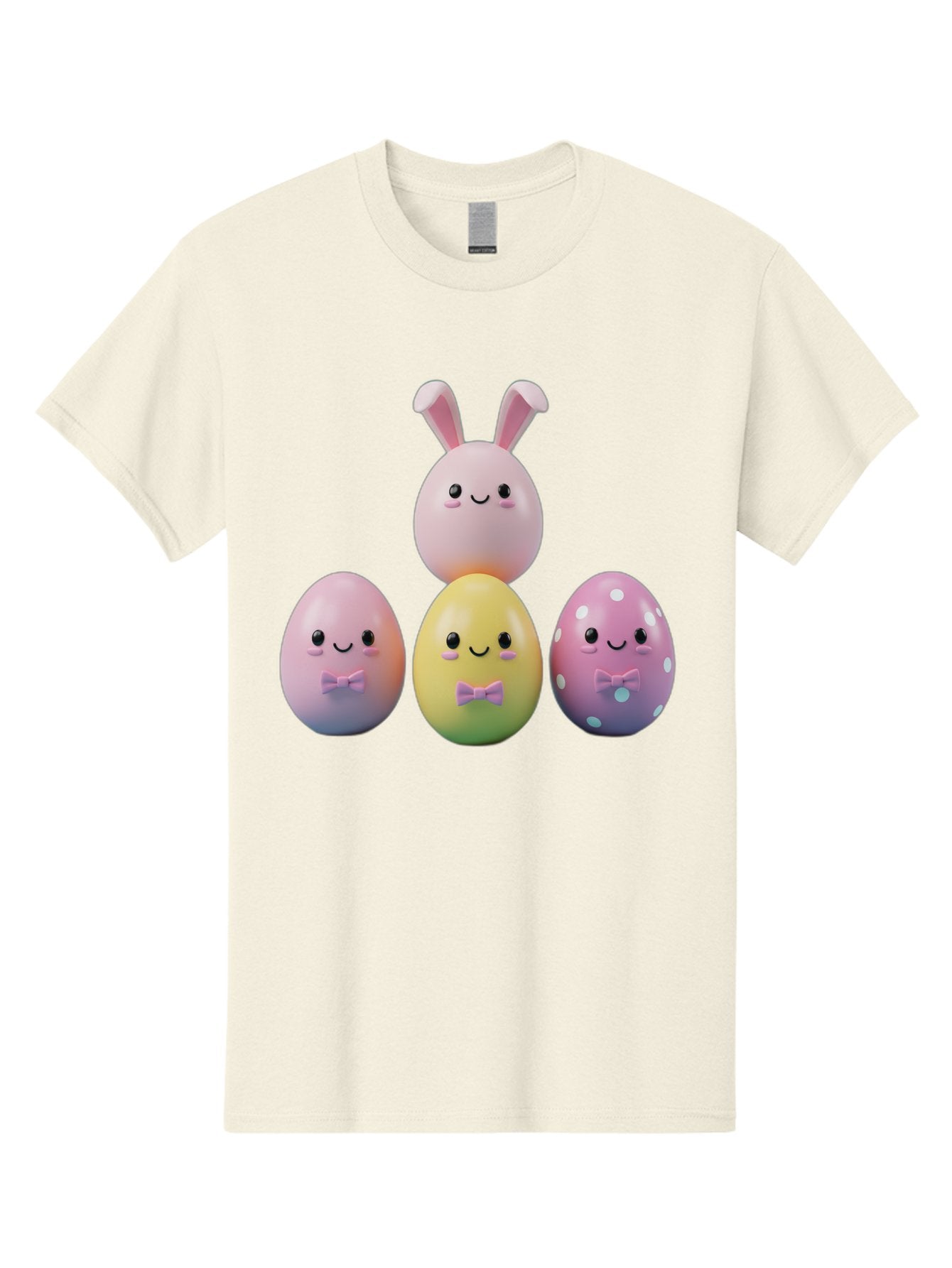 Easter-Eggs-5 Men'S Graphic Tee, 100% Cotton, Comfortable Casual Summer Wear, Machine Washable, Easter Eggs With Smiling Faces, Pastel Colors, Bow Ties, Bunny Ears, Festive Decor, Spring Theme, Cartoon Style, Adorable Characters, Happy Easter, Baa610 15