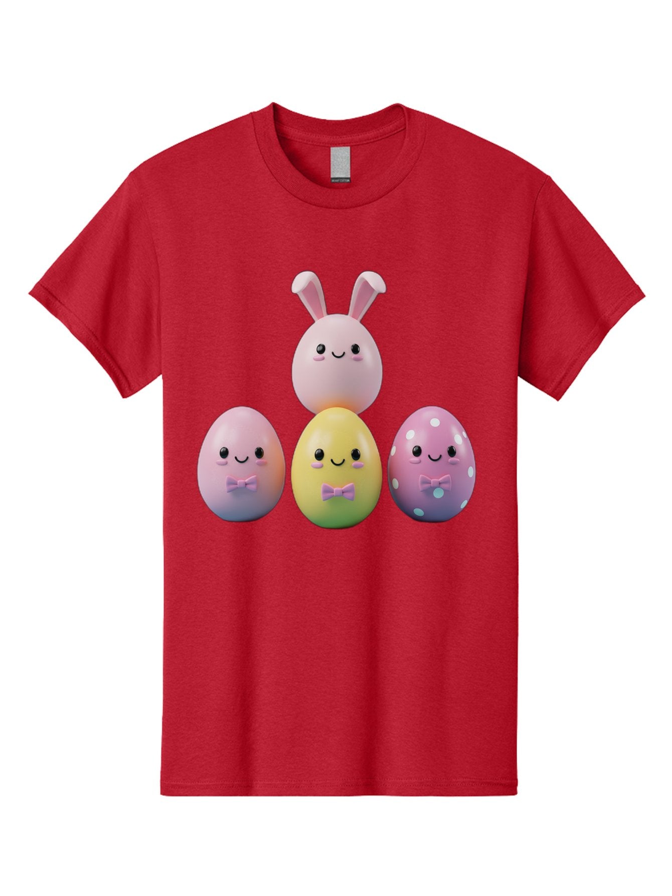 Easter-Eggs-5 Men'S Graphic Tee, 100% Cotton, Comfortable Casual Summer Wear, Machine Washable, Easter Eggs With Smiling Faces, Pastel Colors, Bow Ties, Bunny Ears, Festive Decor, Spring Theme, Cartoon Style, Adorable Characters, Happy Easter, Baa610 13