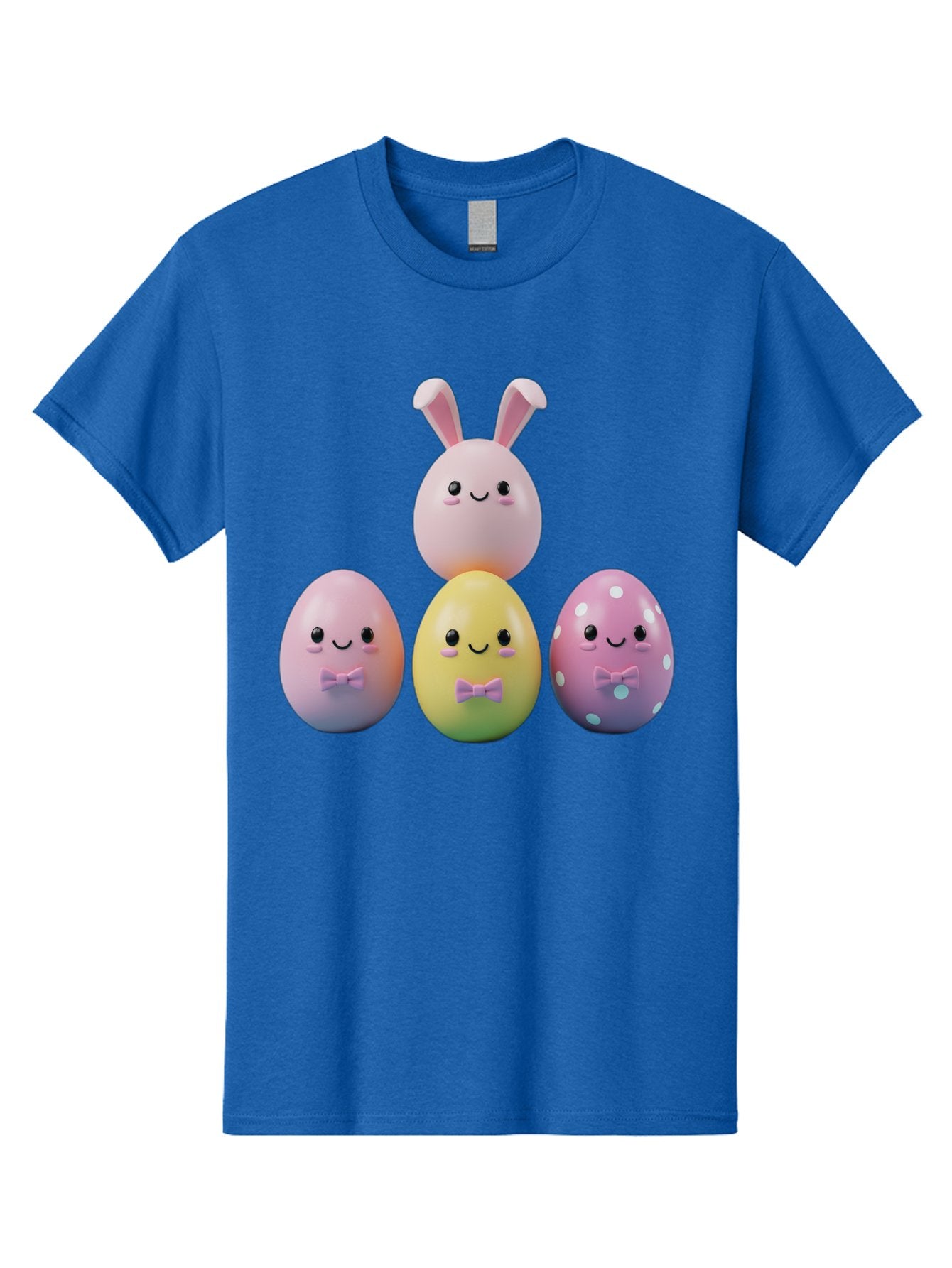 Easter-Eggs-5 Men'S Graphic Tee, 100% Cotton, Comfortable Casual Summer Wear, Machine Washable, Easter Eggs With Smiling Faces, Pastel Colors, Bow Ties, Bunny Ears, Festive Decor, Spring Theme, Cartoon Style, Adorable Characters, Happy Easter, Baa610 9