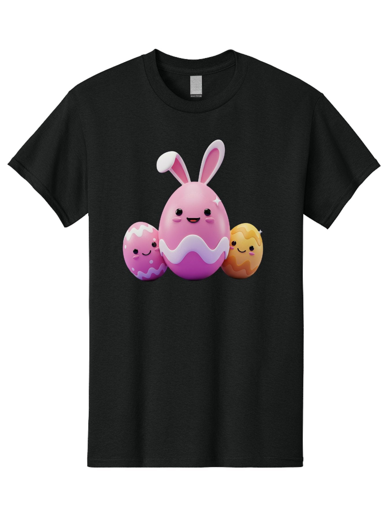 Easter-Eggs-6 Men'S Graphic Tee, 100% Cotton, Comfortable Casual Summer Wear, Machine Washable, Cartoon Easter Eggs, Easter Bunny Egg, Happy Easter, Easter Egg Hunt, Colorful Eggs, Decorated Eggs, Spring Season, Cute Characters, Smiling Faces Baa611 15