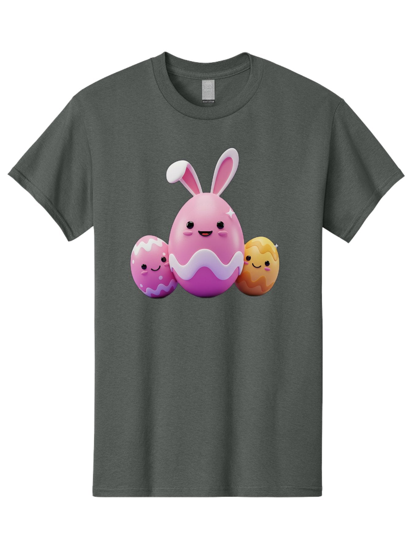 Easter-Eggs-6 Men'S Graphic Tee, 100% Cotton, Comfortable Casual Summer Wear, Machine Washable, Cartoon Easter Eggs, Easter Bunny Egg, Happy Easter, Easter Egg Hunt, Colorful Eggs, Decorated Eggs, Spring Season, Cute Characters, Smiling Faces Baa611 7