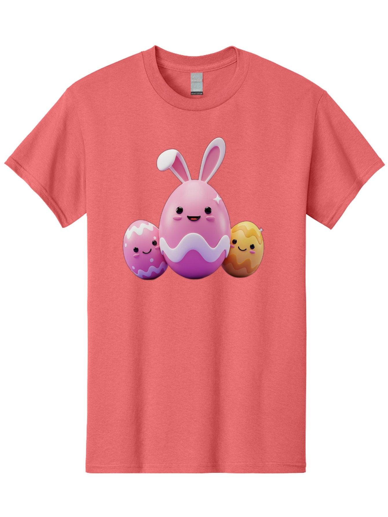 Easter-Eggs-6 Men'S Graphic Tee, 100% Cotton, Comfortable Casual Summer Wear, Machine Washable, Cartoon Easter Eggs, Easter Bunny Egg, Happy Easter, Easter Egg Hunt, Colorful Eggs, Decorated Eggs, Spring Season, Cute Characters, Smiling Faces Baa611 5