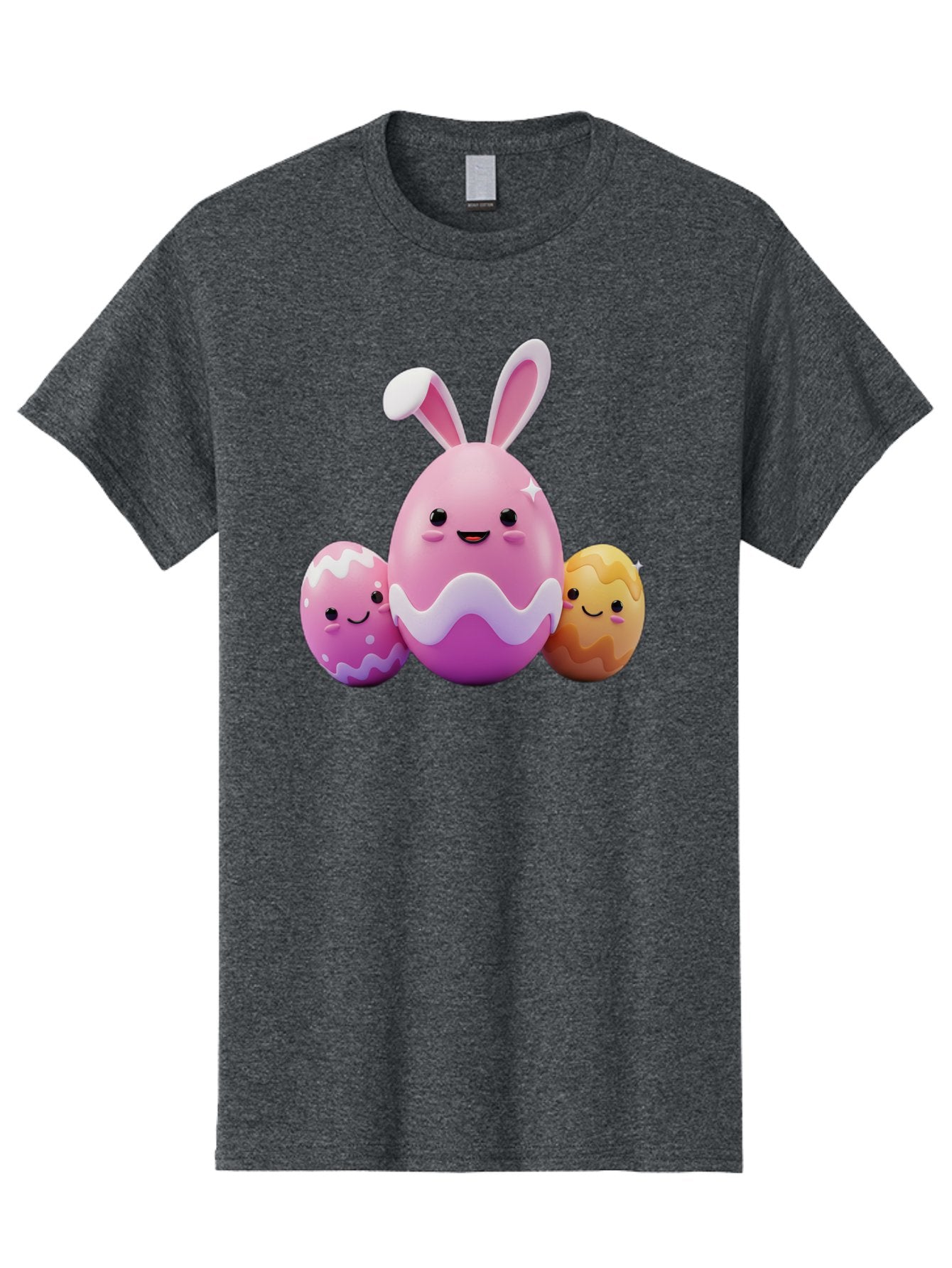 Easter-Eggs-6 Men'S Graphic Tee, 100% Cotton, Comfortable Casual Summer Wear, Machine Washable, Cartoon Easter Eggs, Easter Bunny Egg, Happy Easter, Easter Egg Hunt, Colorful Eggs, Decorated Eggs, Spring Season, Cute Characters, Smiling Faces Baa611 3