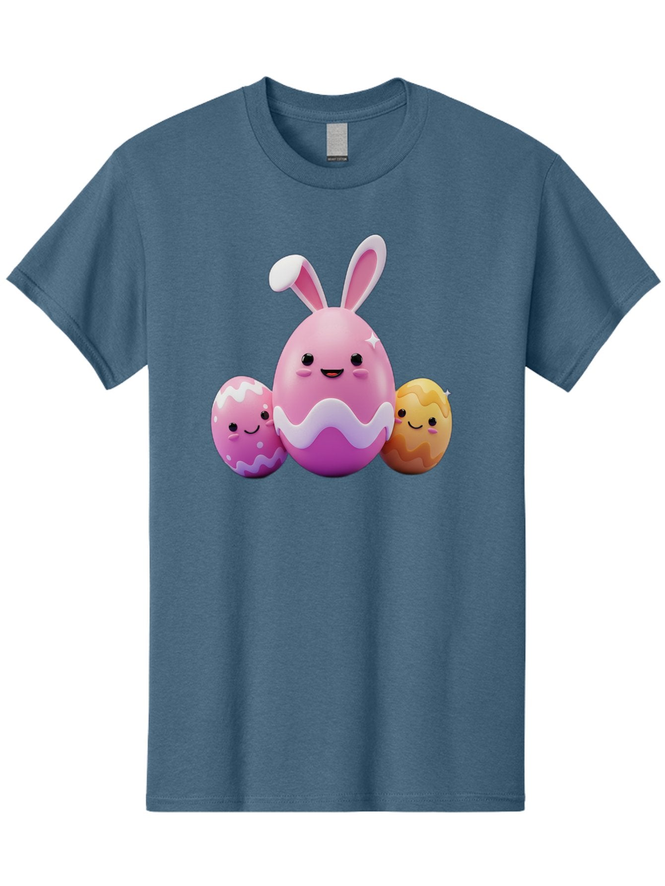 Easter-Eggs-6 Men'S Graphic Tee, 100% Cotton, Comfortable Casual Summer Wear, Machine Washable, Cartoon Easter Eggs, Easter Bunny Egg, Happy Easter, Easter Egg Hunt, Colorful Eggs, Decorated Eggs, Spring Season, Cute Characters, Smiling Faces Baa611 11