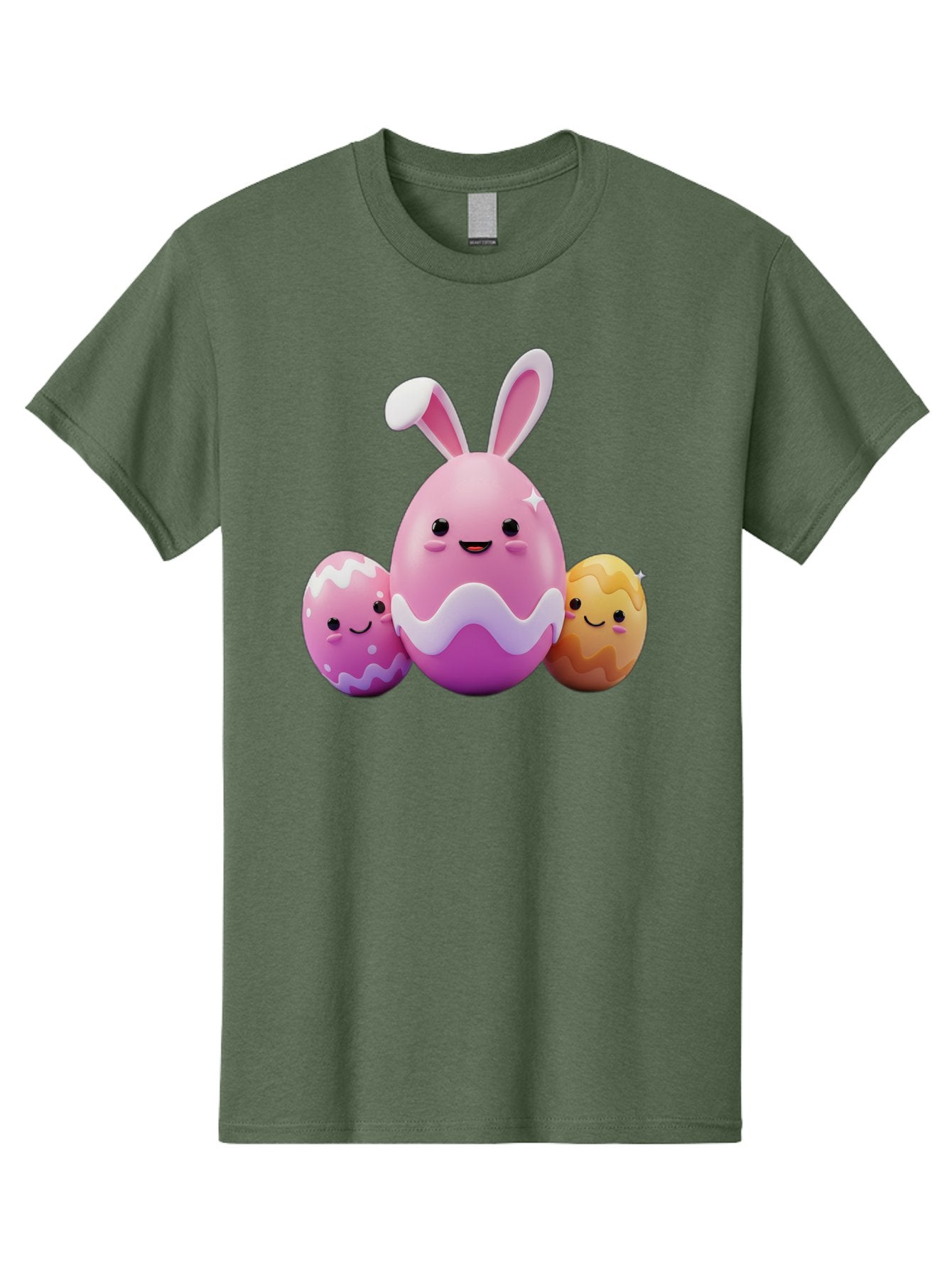Easter-Eggs-6 Men'S Graphic Tee, 100% Cotton, Comfortable Casual Summer Wear, Machine Washable, Cartoon Easter Eggs, Easter Bunny Egg, Happy Easter, Easter Egg Hunt, Colorful Eggs, Decorated Eggs, Spring Season, Cute Characters, Smiling Faces Baa611 4