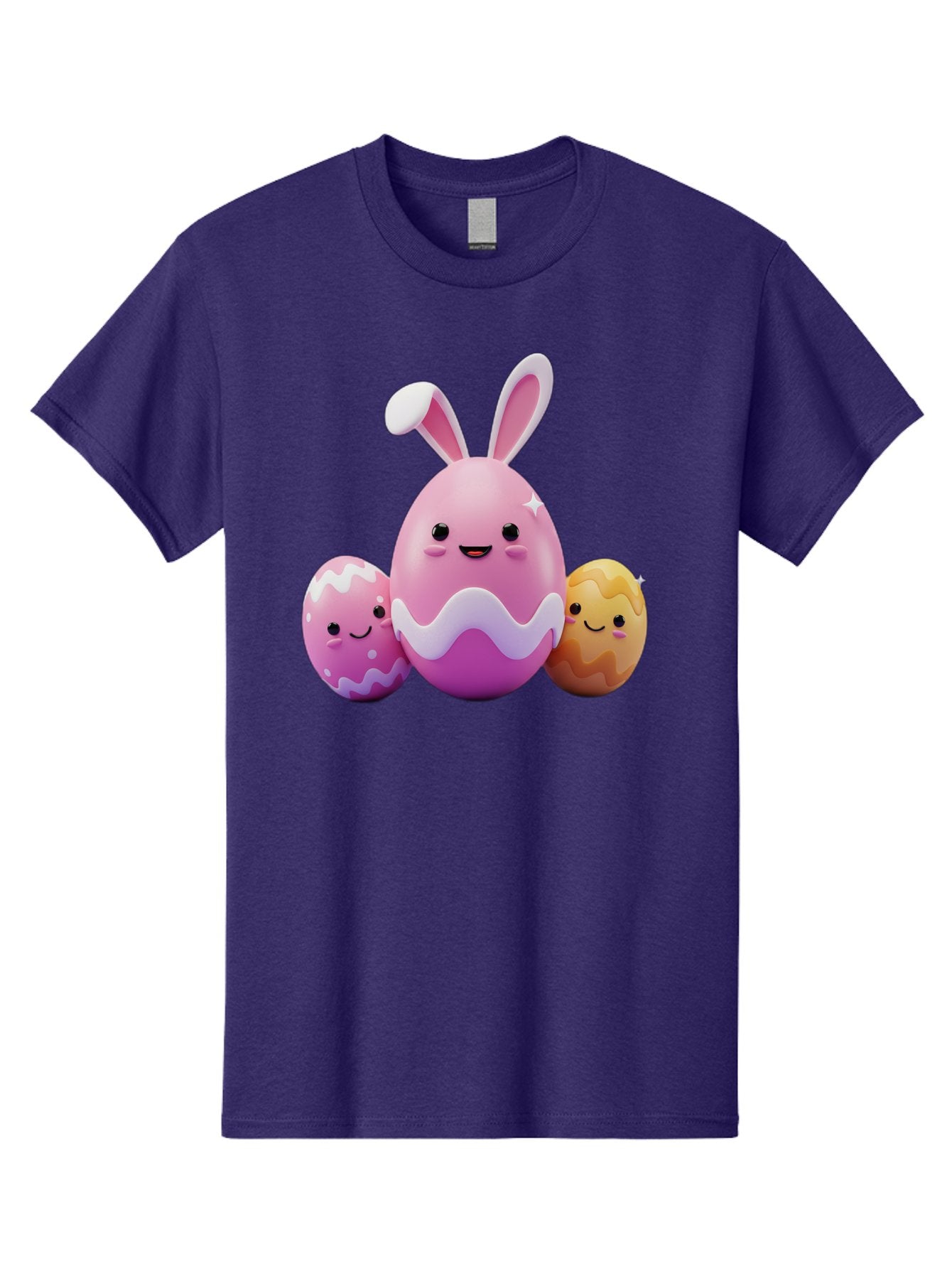 Easter-Eggs-6 Men'S Graphic Tee, 100% Cotton, Comfortable Casual Summer Wear, Machine Washable, Cartoon Easter Eggs, Easter Bunny Egg, Happy Easter, Easter Egg Hunt, Colorful Eggs, Decorated Eggs, Spring Season, Cute Characters, Smiling Faces Baa611 6