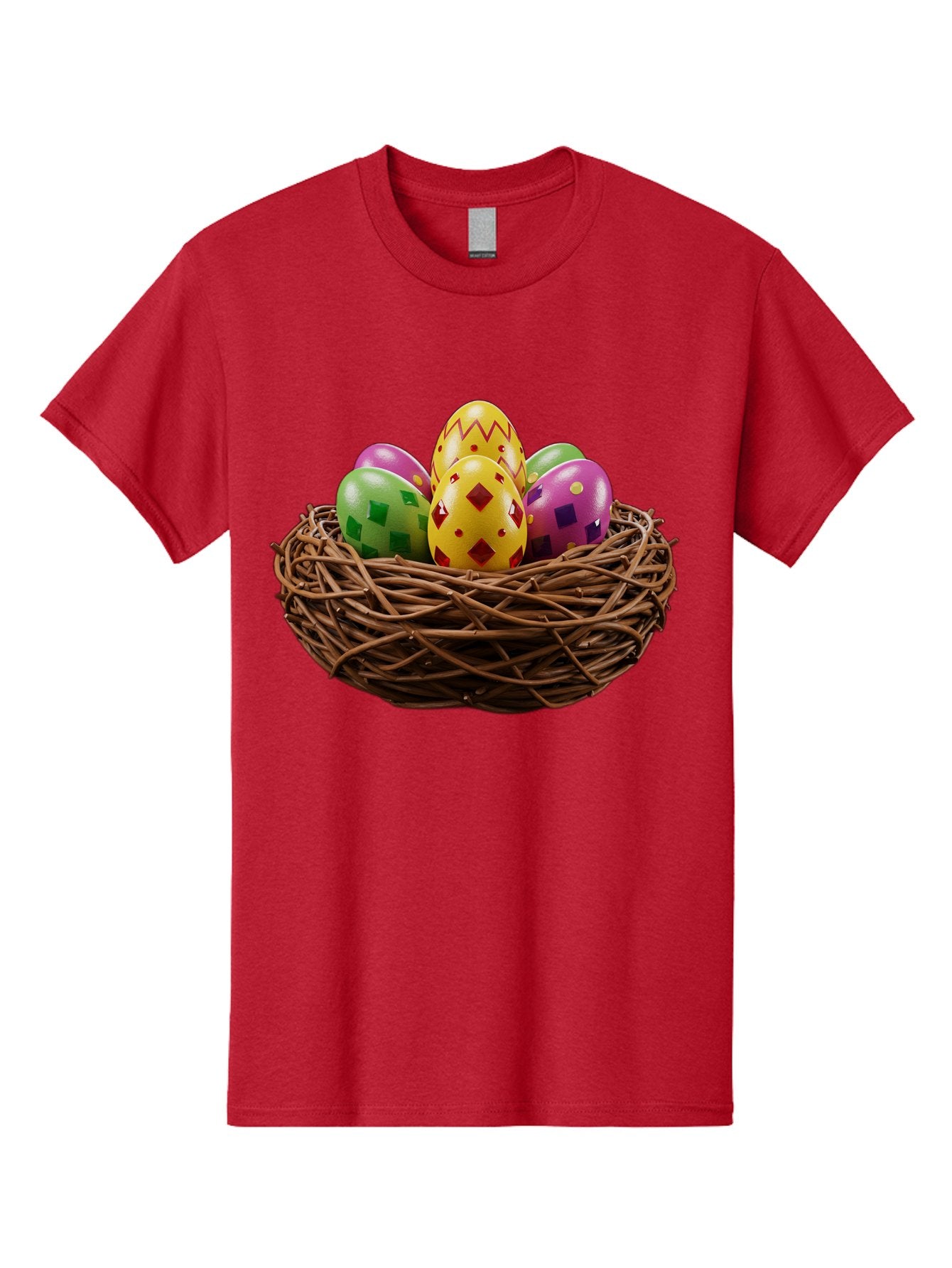 Easter-Eggs-9 Men'S Graphic Tee, 100% Cotton, Comfortable Casual Summer Wear, Machine Washable, Easter Eggs, Colorful Patterns, Diamond Shapes, Checkered Designs, Festive Decorations, Spring Holiday, Colorful Eggs, Decorative Nest Baa614 11